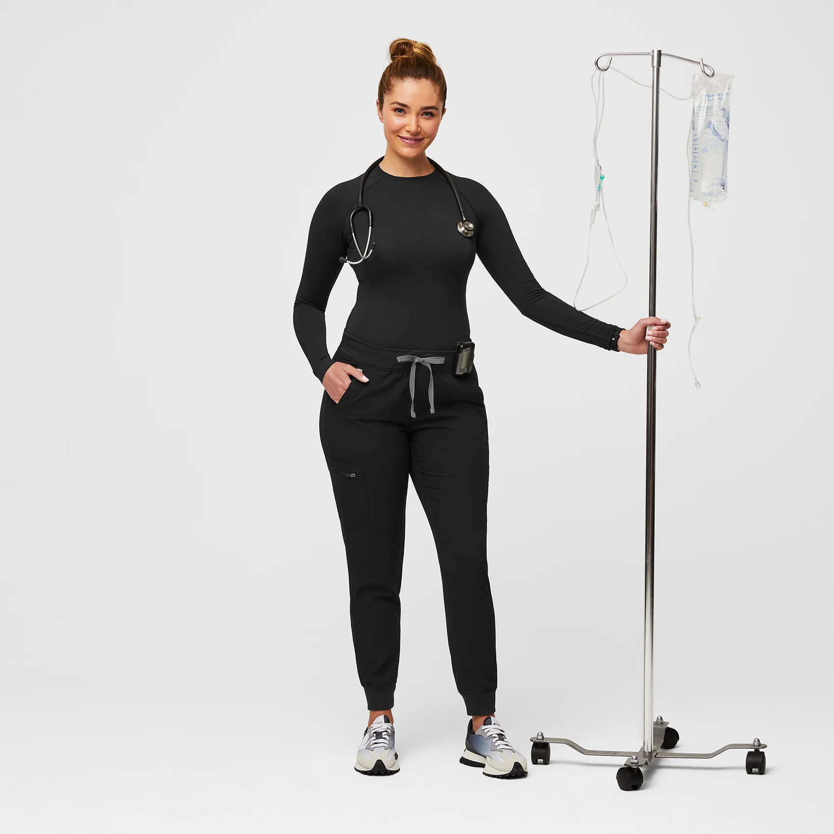 women's Black Salta Seamless - Longsleeve Underscrub (3XL-6XL) - Image 2