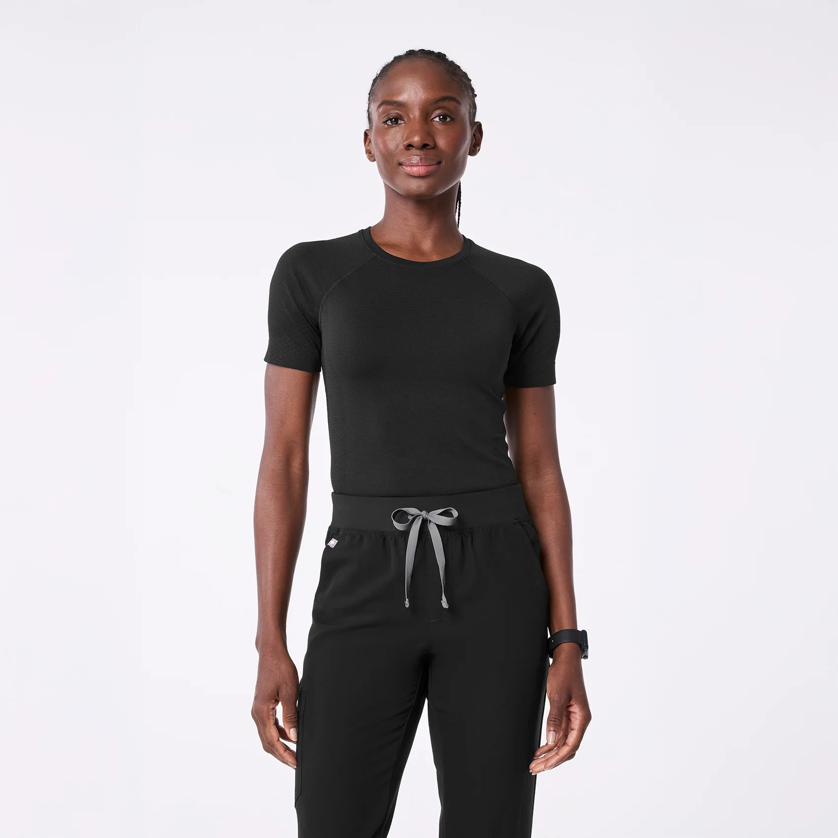women's Black Salta Seamless - Shortsleeve Underscrub