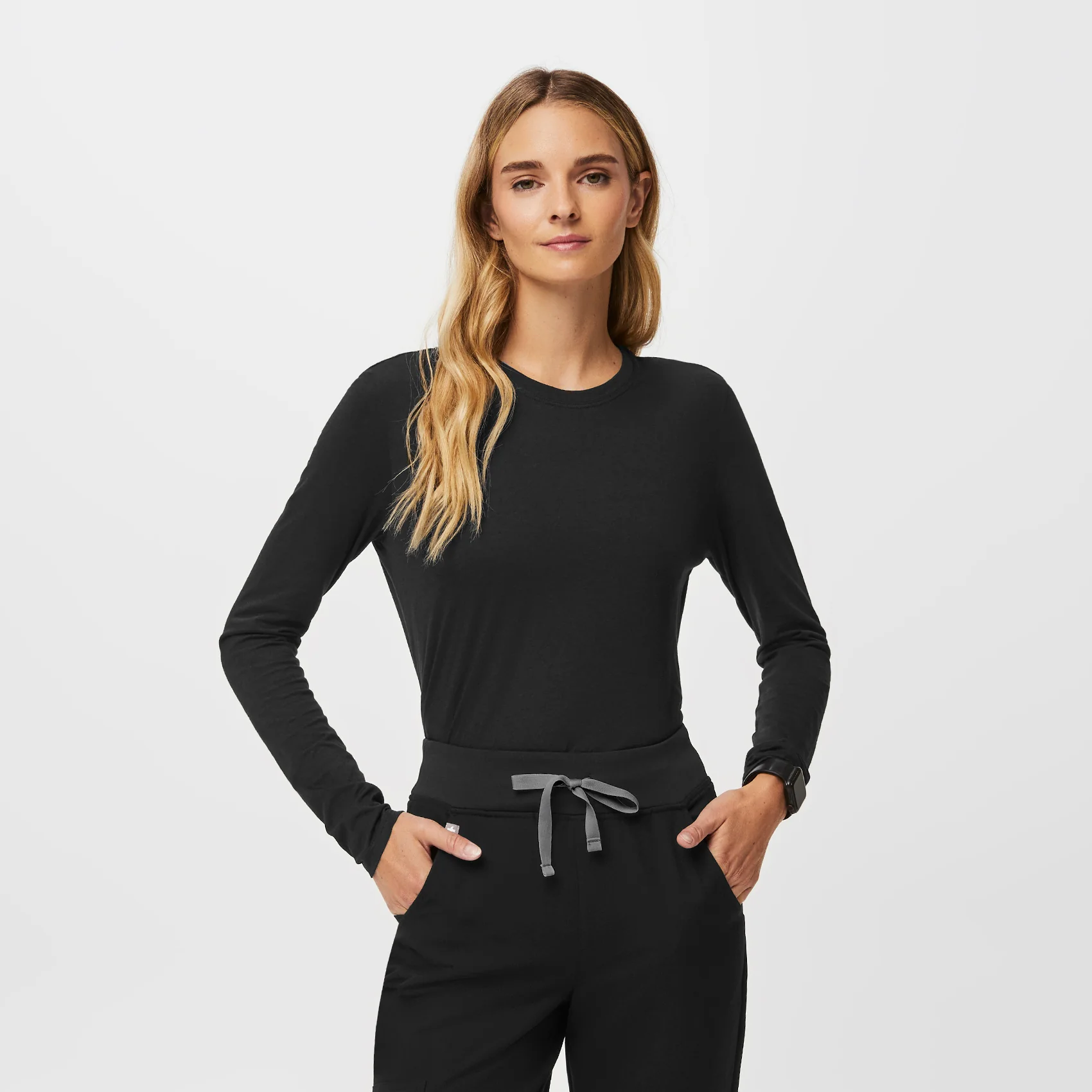 Women's Black Supersoft - Longsleeve Underscrub