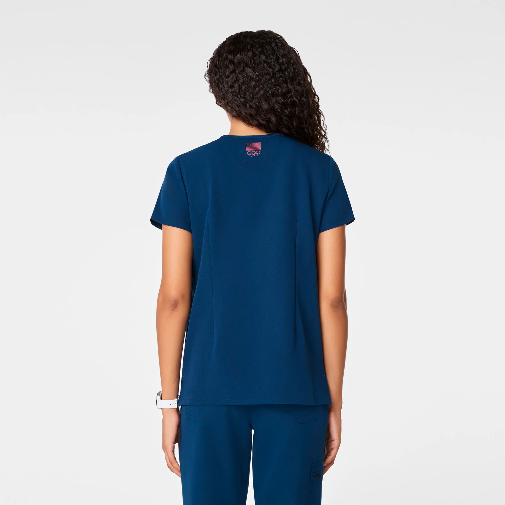 women's Team USA Blue FIGS x Team USA Catarina - One-Pocket Scrub Top™ - Image 4