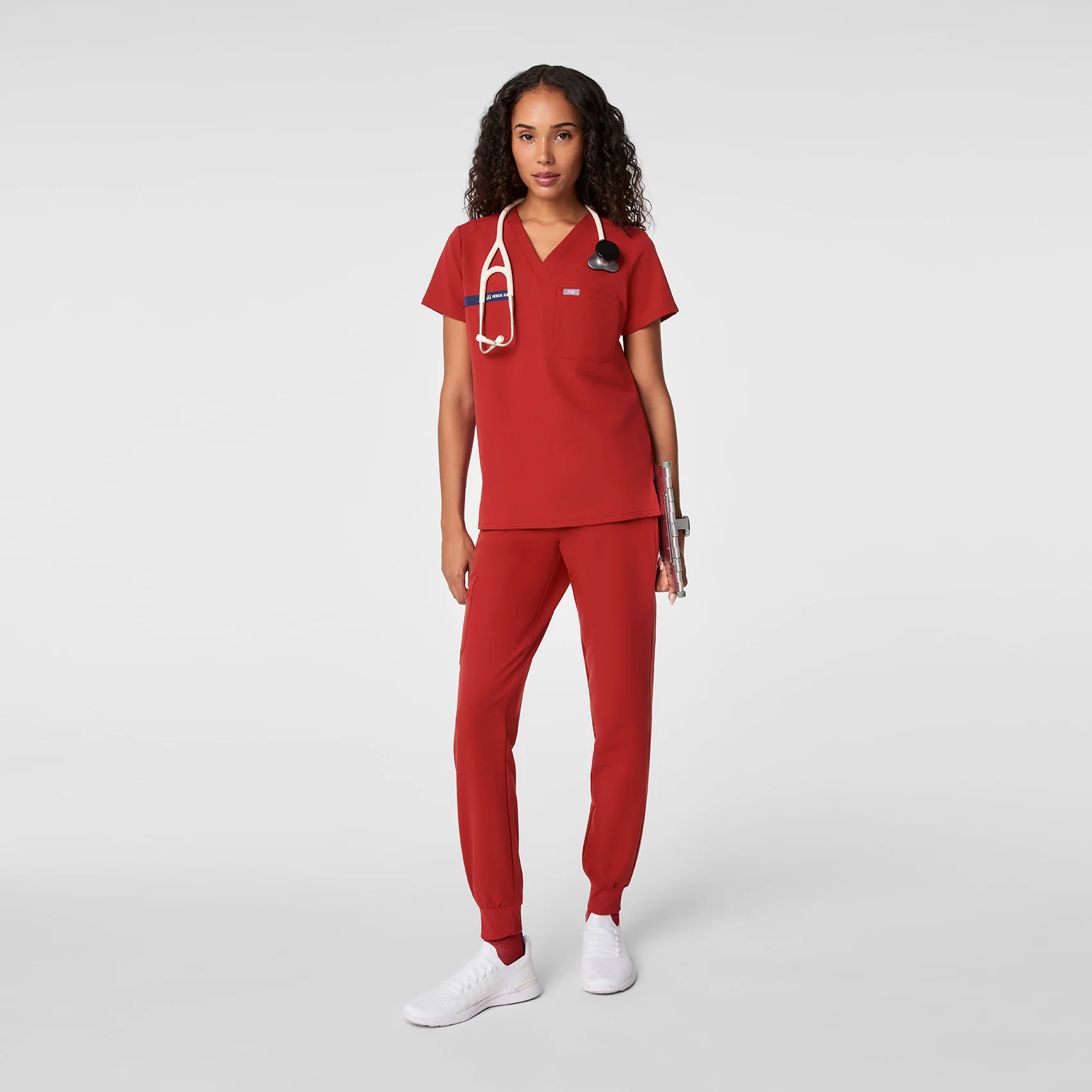 women's Team USA Red FIGS x Team USA Catarina - One-Pocket Scrub Top™ - Image 2