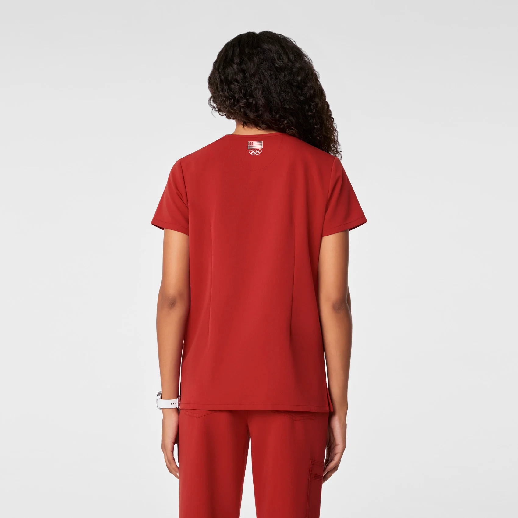women's Team USA Red FIGS x Team USA Catarina - One-Pocket Scrub Top™ - Image 4