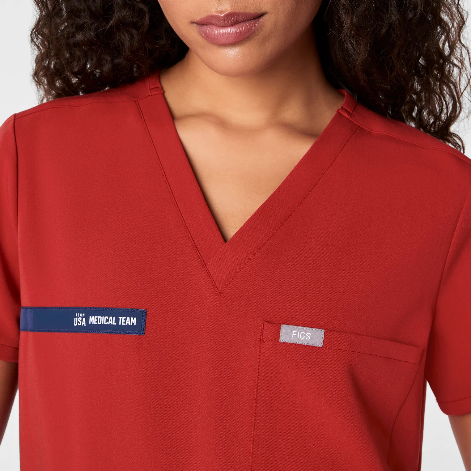 women's Team USA Red FIGS x Team USA Catarina - One-Pocket Scrub Top™ - Image 6