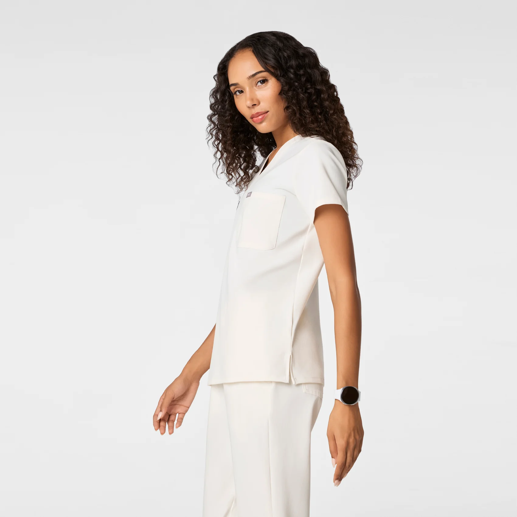 women's Off White FIGS x Team USA Catarina Petite - One-Pocket Scrub Top™ - Image 3