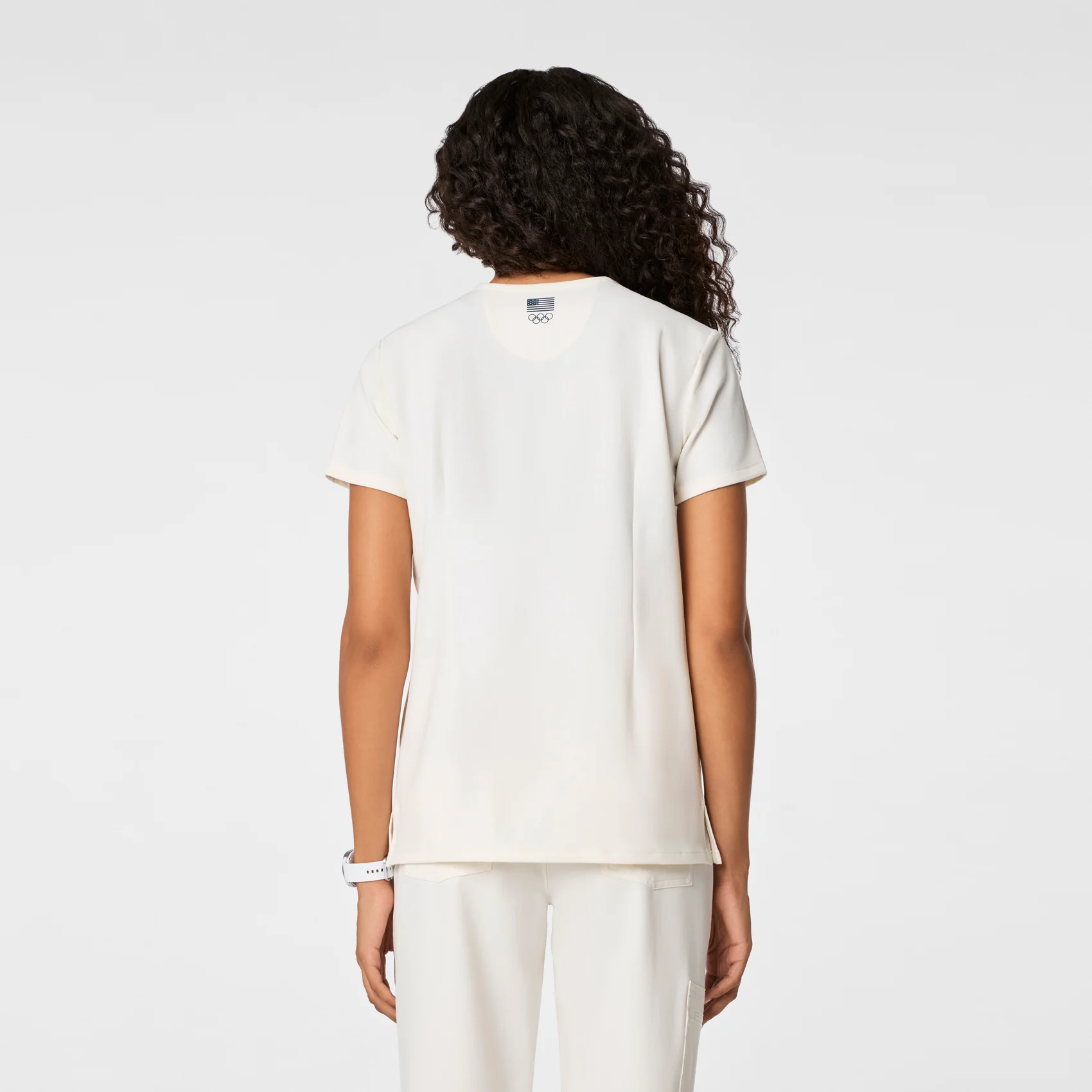 women's Off White FIGS x Team USA Catarina Petite - One-Pocket Scrub Top™ - Image 4
