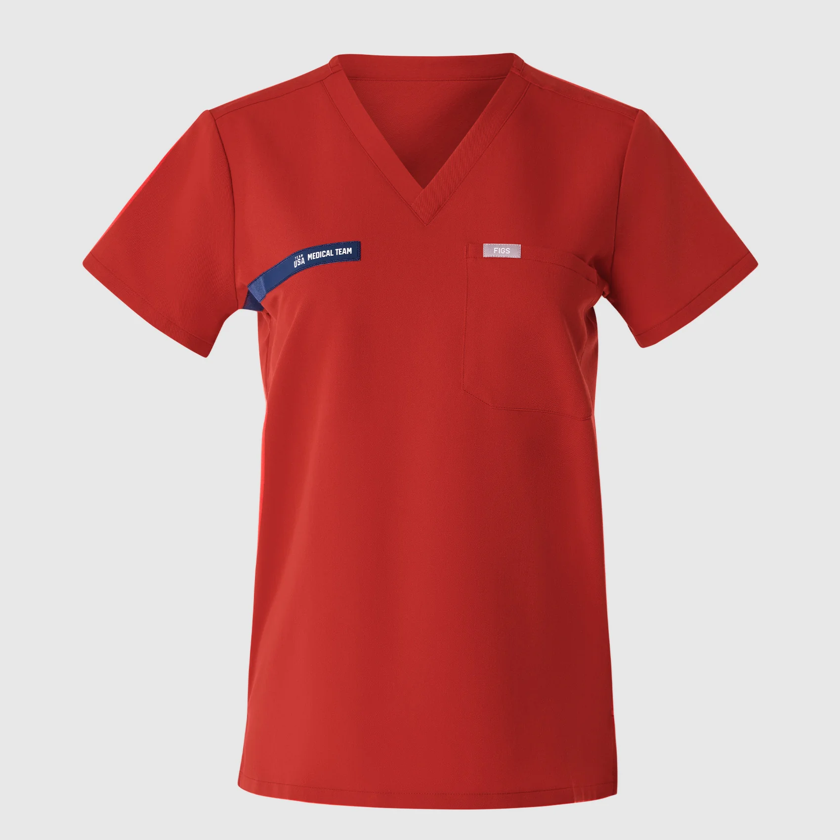 women's Team USA Red FIGS x Team USA Catarina - One-Pocket Scrub Top™ - Image 8