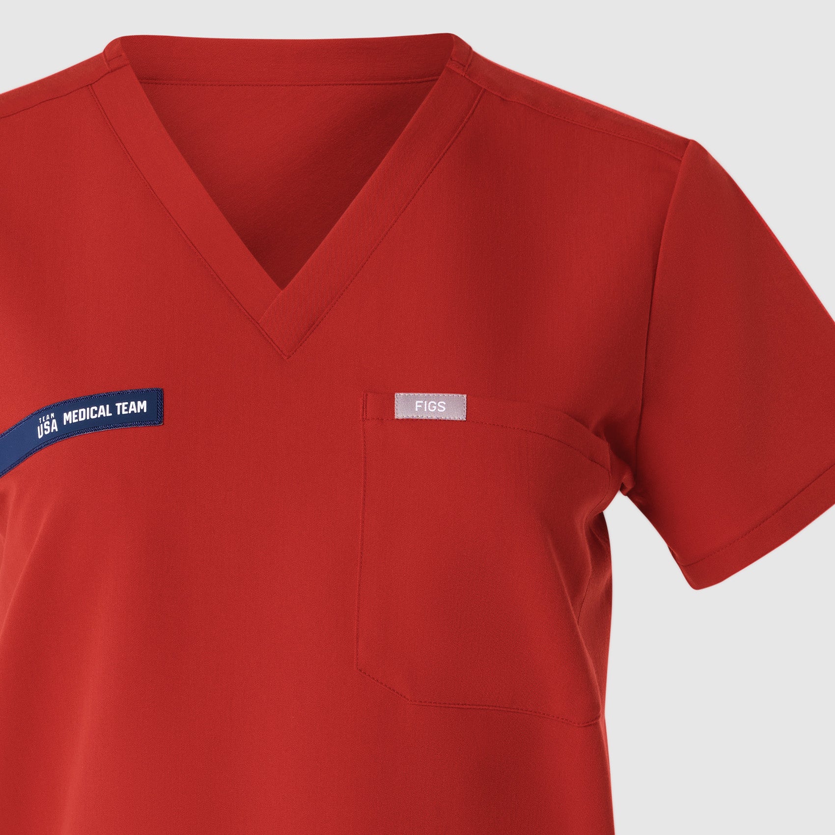 women's Team USA Red FIGS x Team USA Catarina - One-Pocket Scrub Top™ - Image 9
