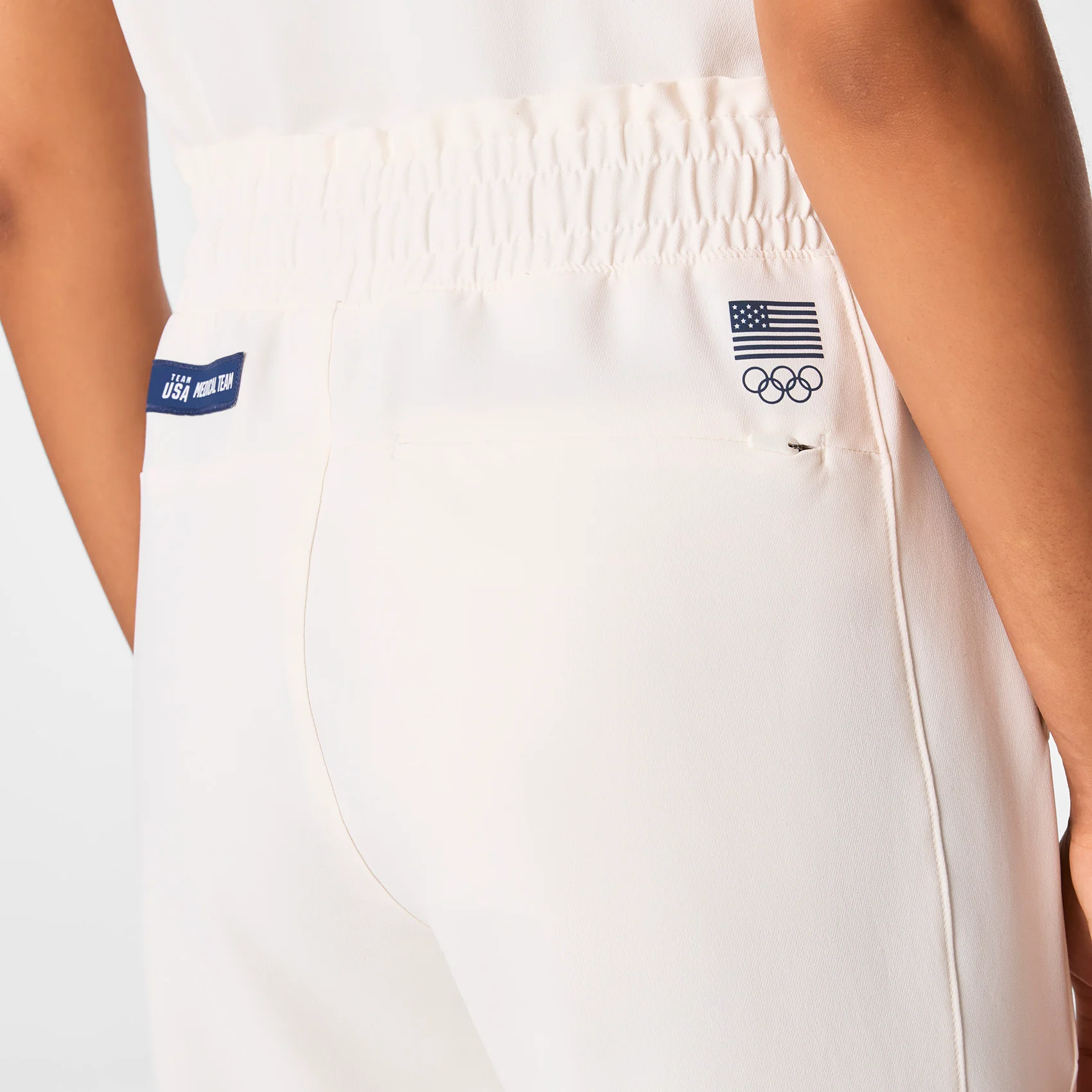 women's Off White FIGS x Team USA High Waisted FIBREx Wide Leg - Scrub Pant - Image 7