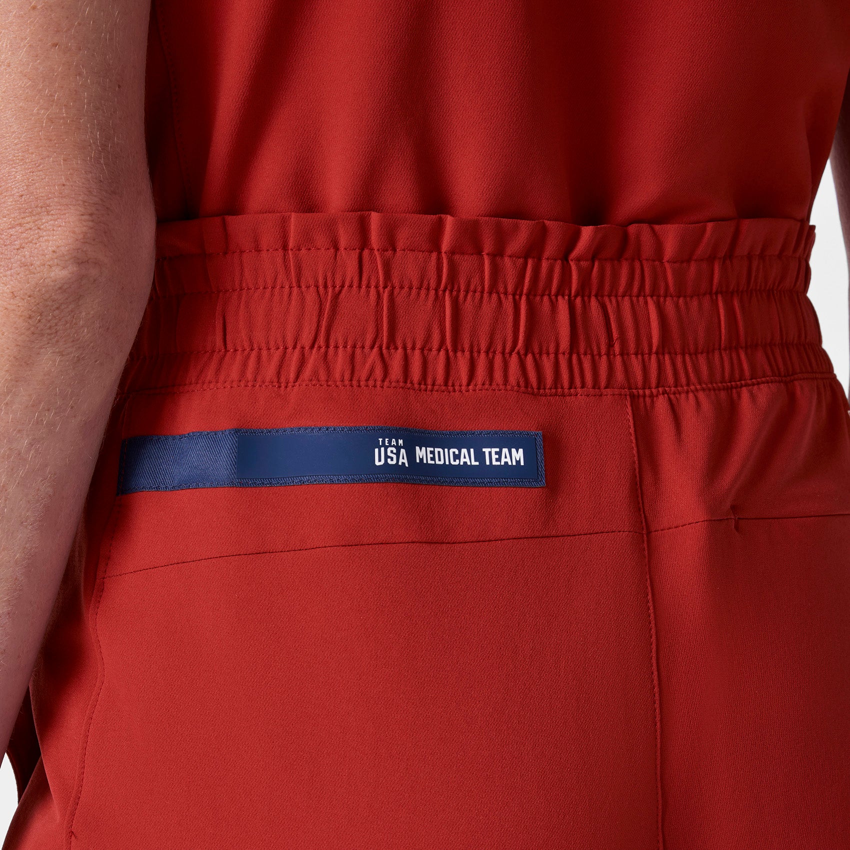 women's Team USA Red FIGS x Team USA High Waisted FIBREx Wide Leg - Tall Scrub Pant - Image 7