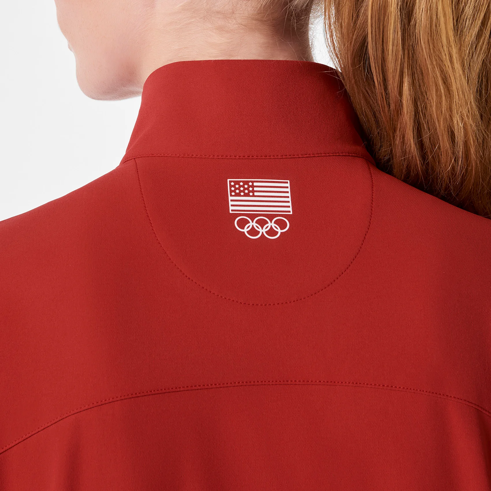 women's Team USA Red FIGS x Team USA FIBREx Mock Neck - Scrub Top - Image 5