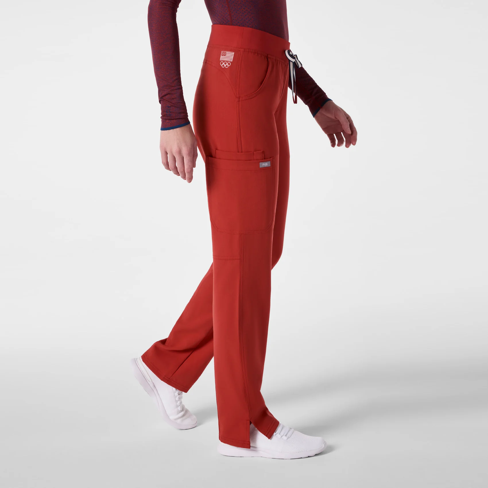 women's Team USA Red FIGS x Team USA Kade - Tall Cargo Scrub Pant™ - Image 2