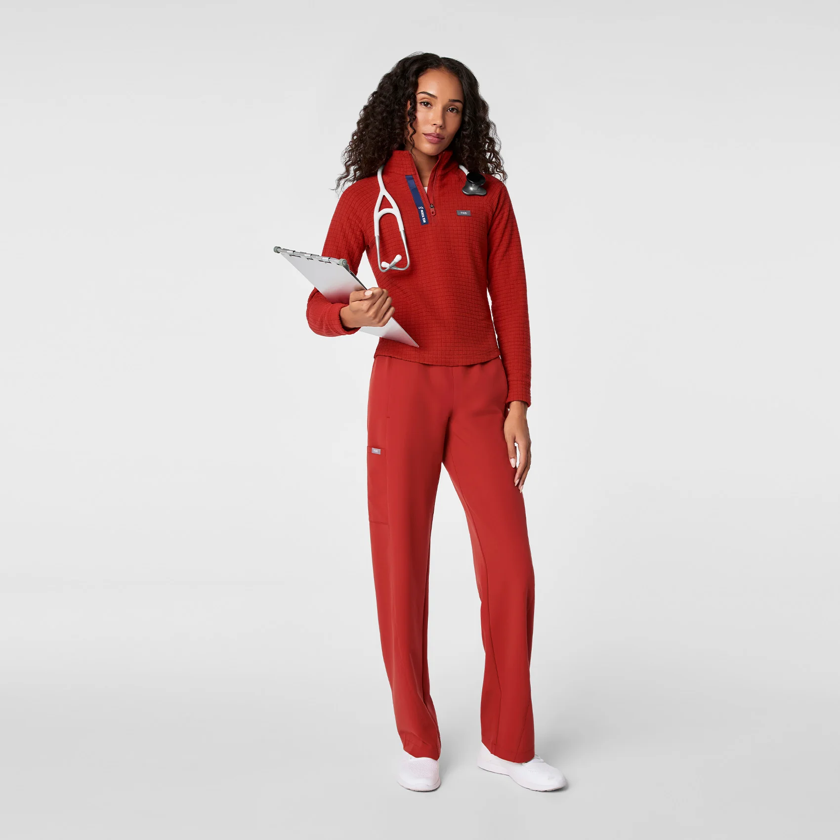 women's Team USA Red FIGS x Team USA On-Shift - Fleece ¼ Zip Top™ - Image 3