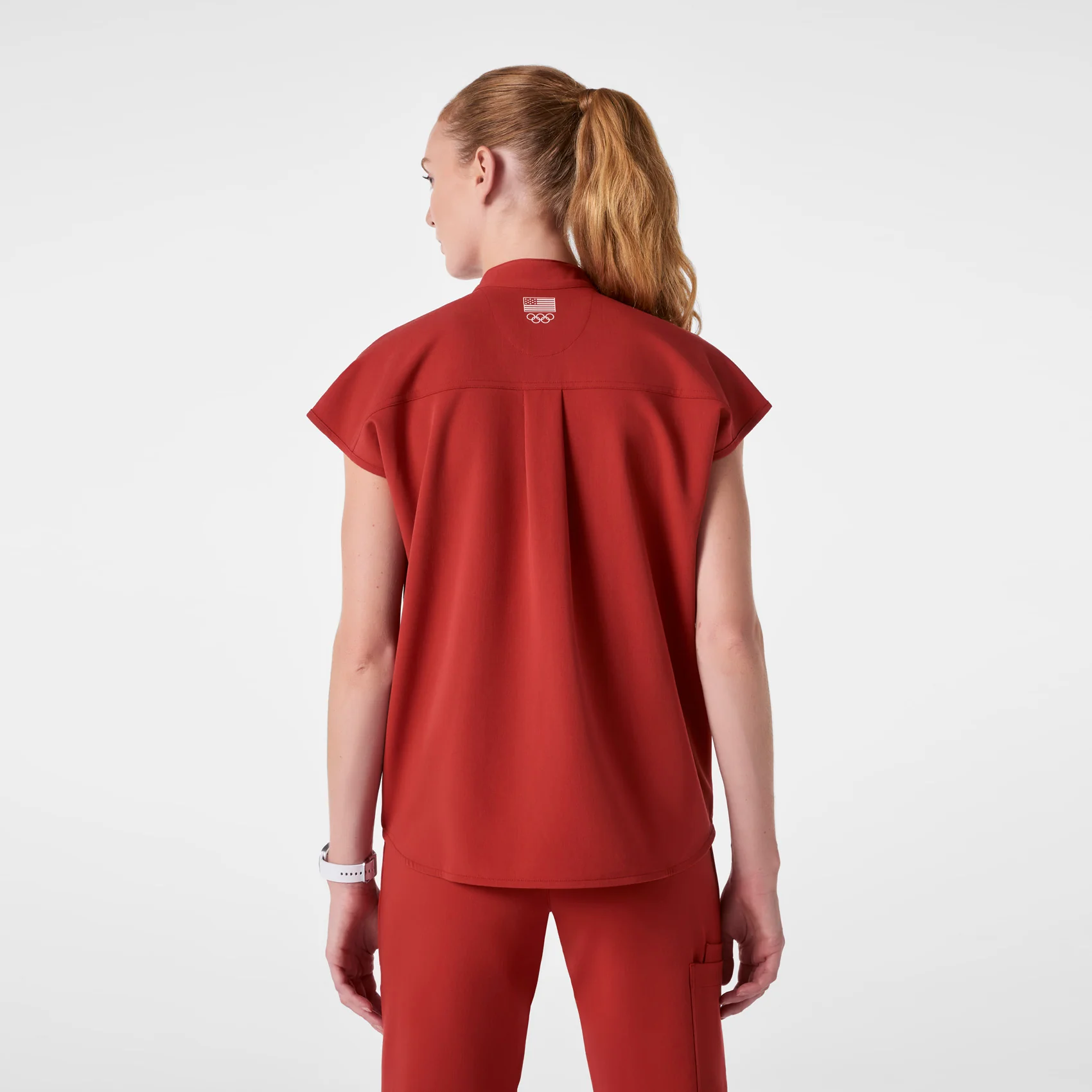 women's Team USA Red FIGS x Team USA Rafaela - Oversized Scrub Top™ - Image 4