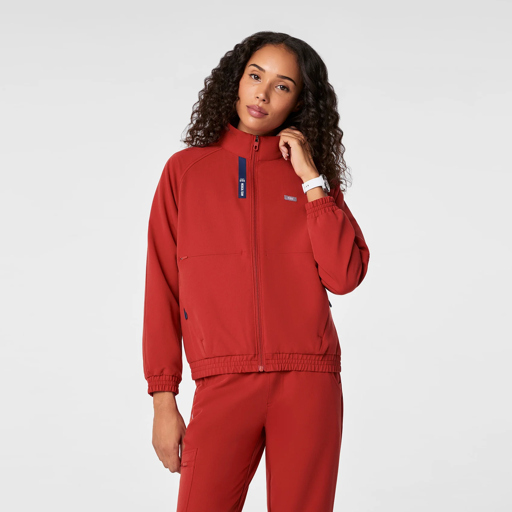 women's Team USA Red FIGS x Team USA Sydney - Scrub Jacket