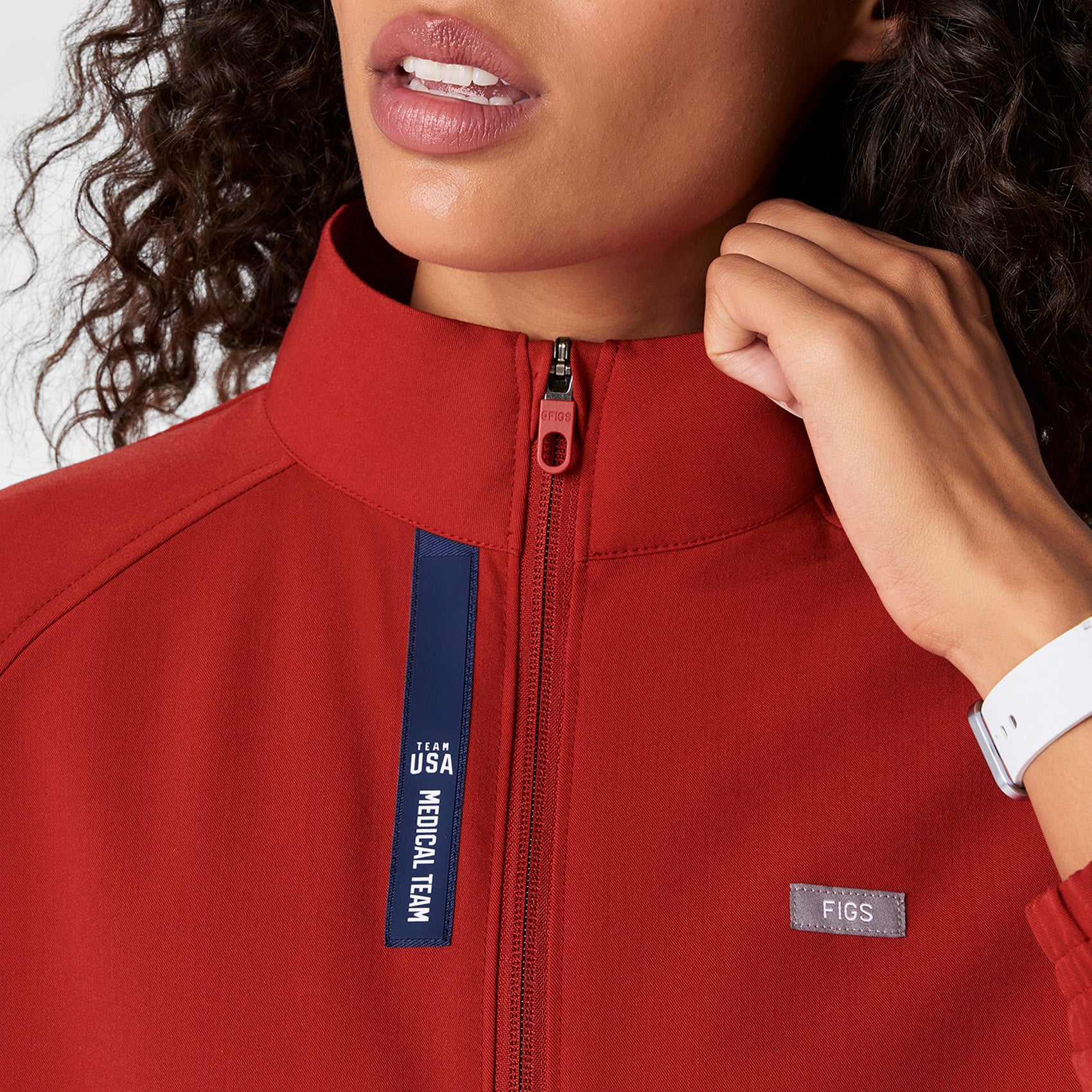 women's Team USA Red FIGS x Team USA Sydney - Scrub Jacket - Image 6
