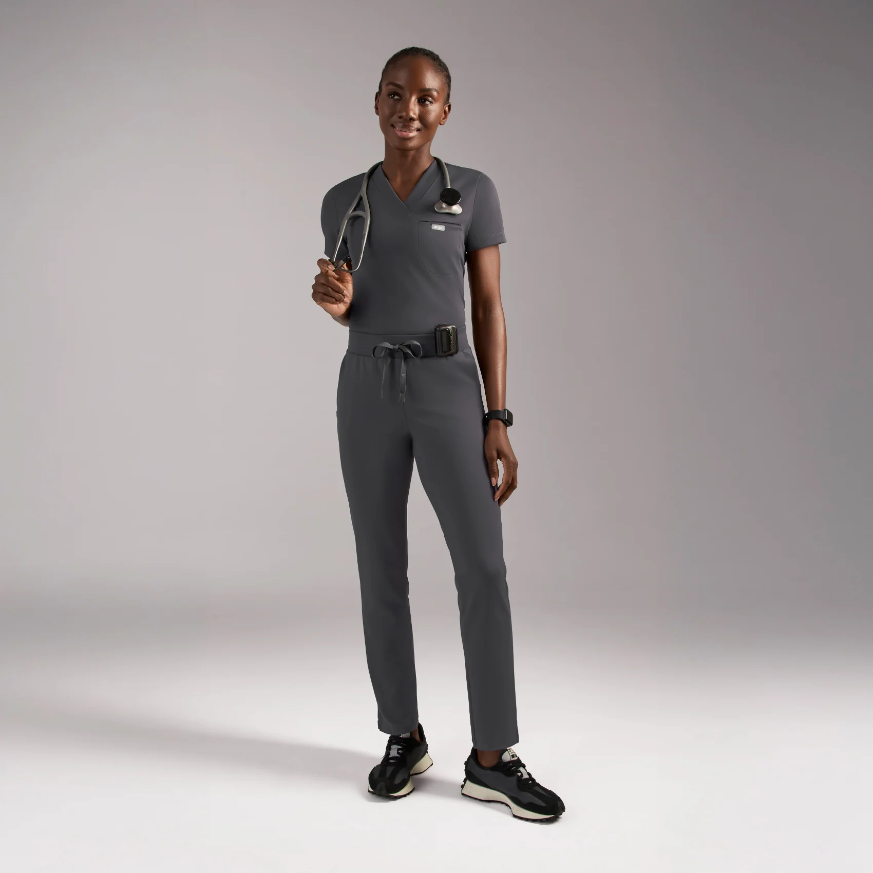 women's Charcoal Tena FORMx Slim Tapered - Scrub Pant™ - Image 2