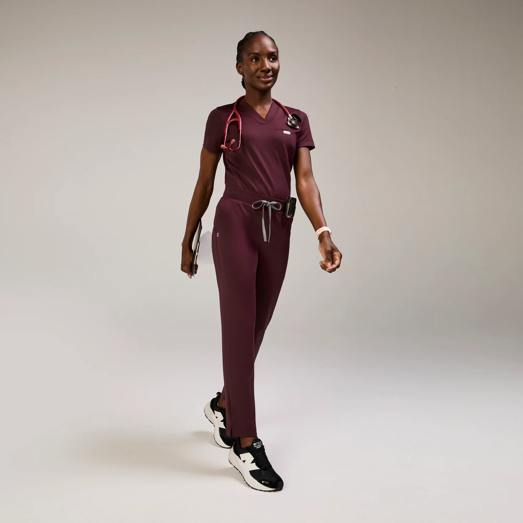 women's Burgundy Tena FORMx Slim Tapered - Tall Scrub Pant™ - Image 2