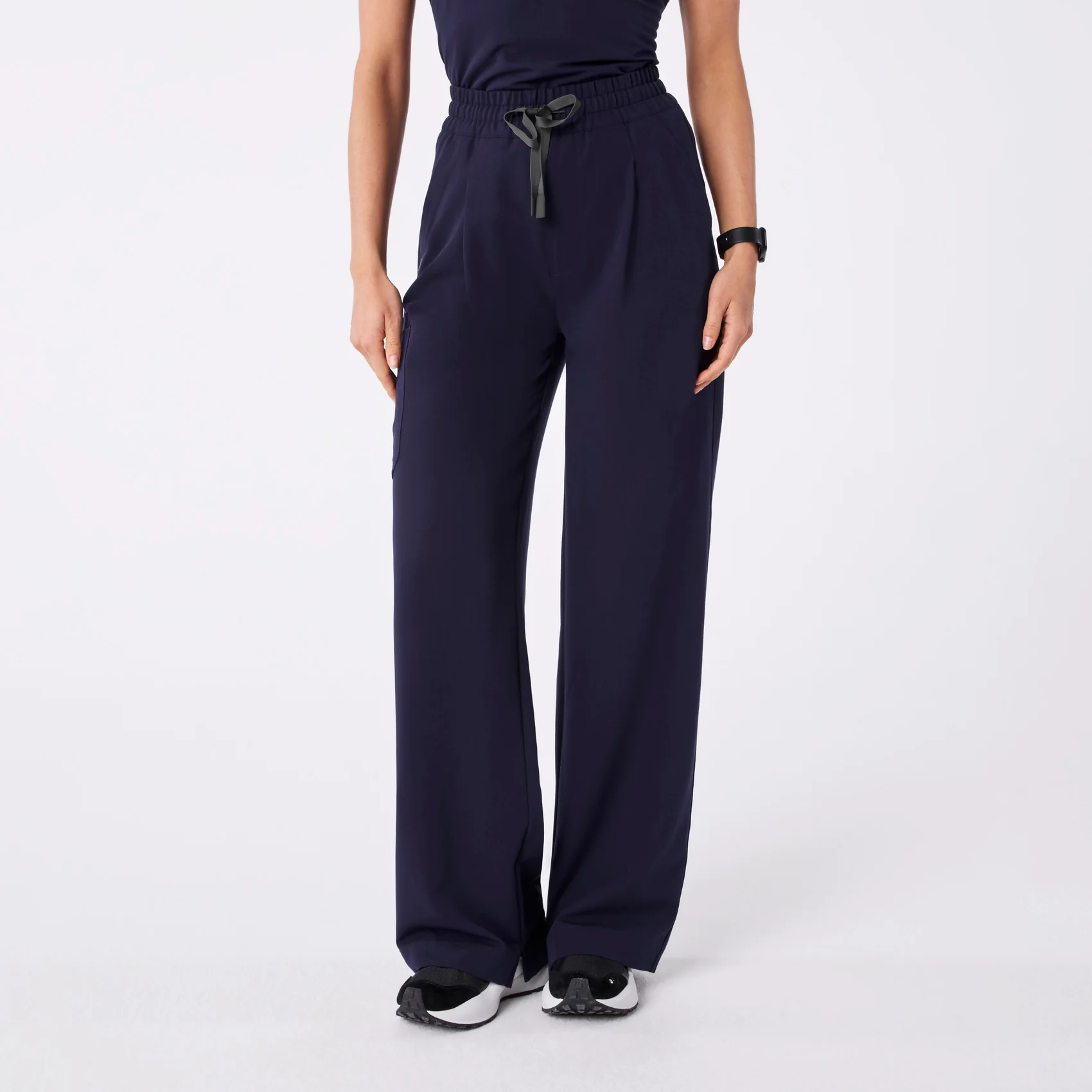 women's Navy Ultra High Rise Shelby Wide Leg - Tall Scrub Pant