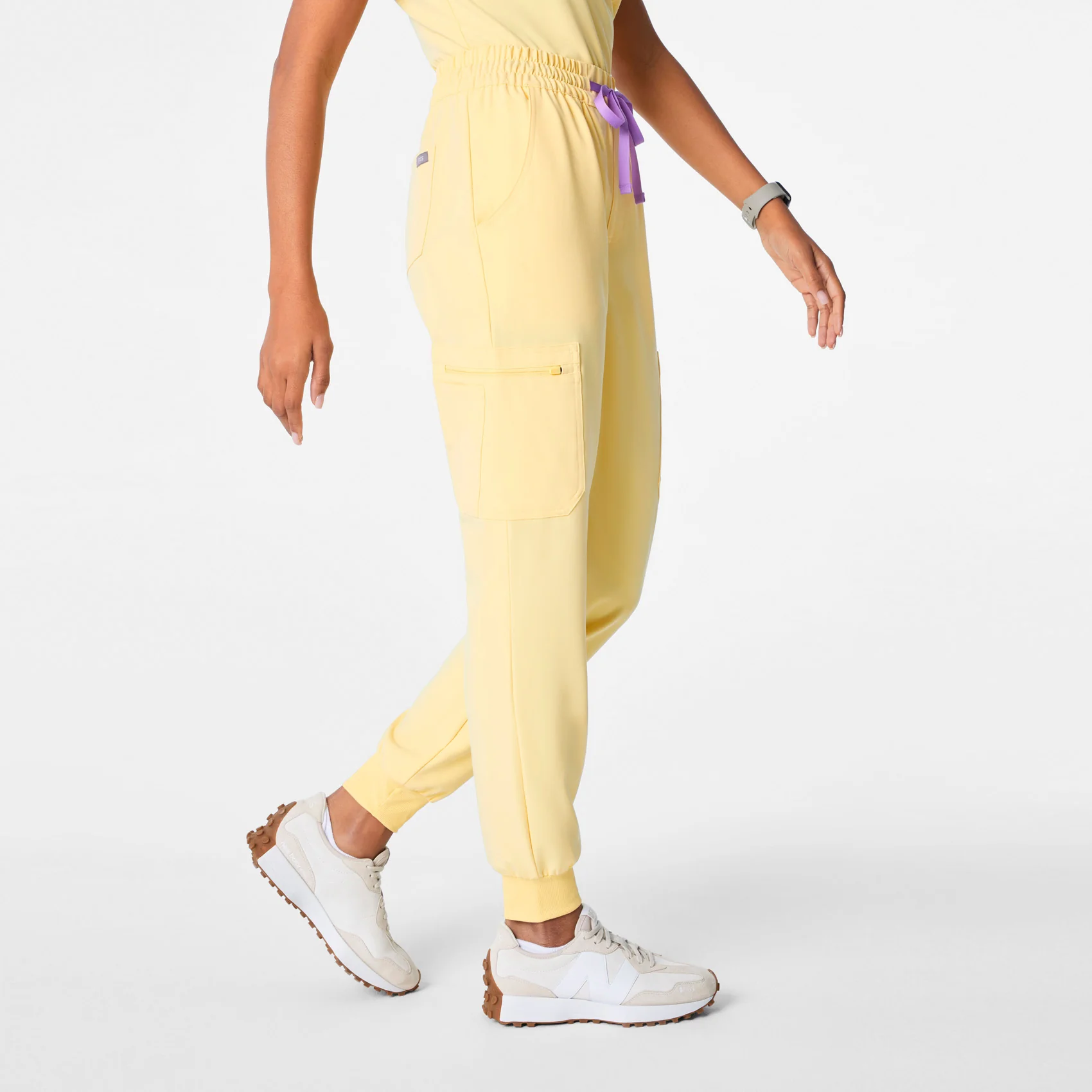 women's Butter Yellow High Waisted Uman Relaxed - Tall Jogger Scrub Pant - Image 3