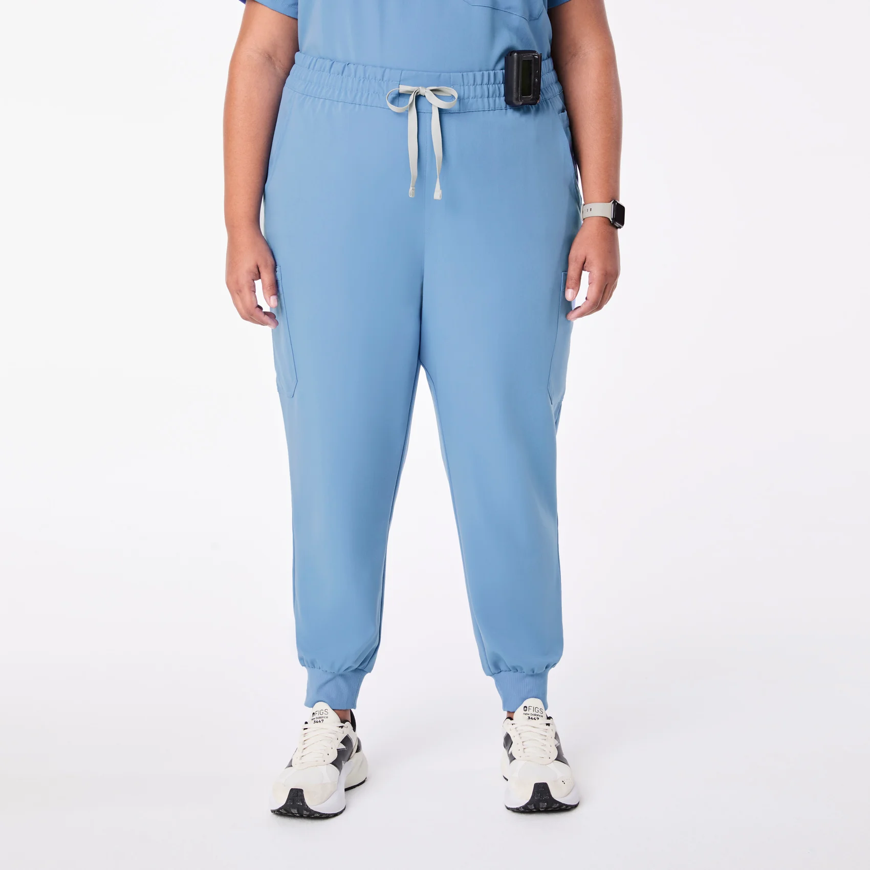 women's Ceil Blue High Waisted Uman Relaxed - Tall Jogger Scrub Pant (3XL-6XL)