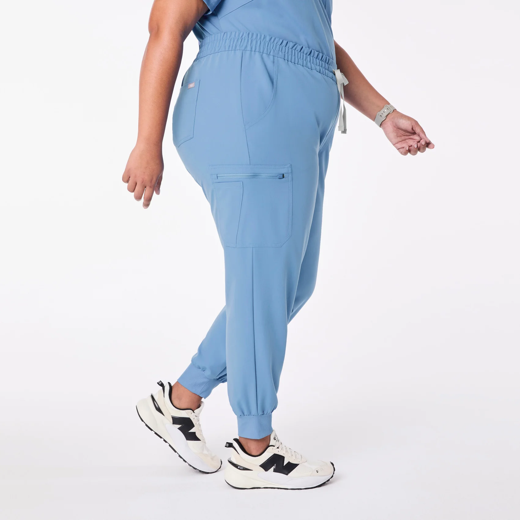 women's Ceil Blue High Waisted Uman Relaxed - Tall Jogger Scrub Pant (3XL-6XL) - Image 3
