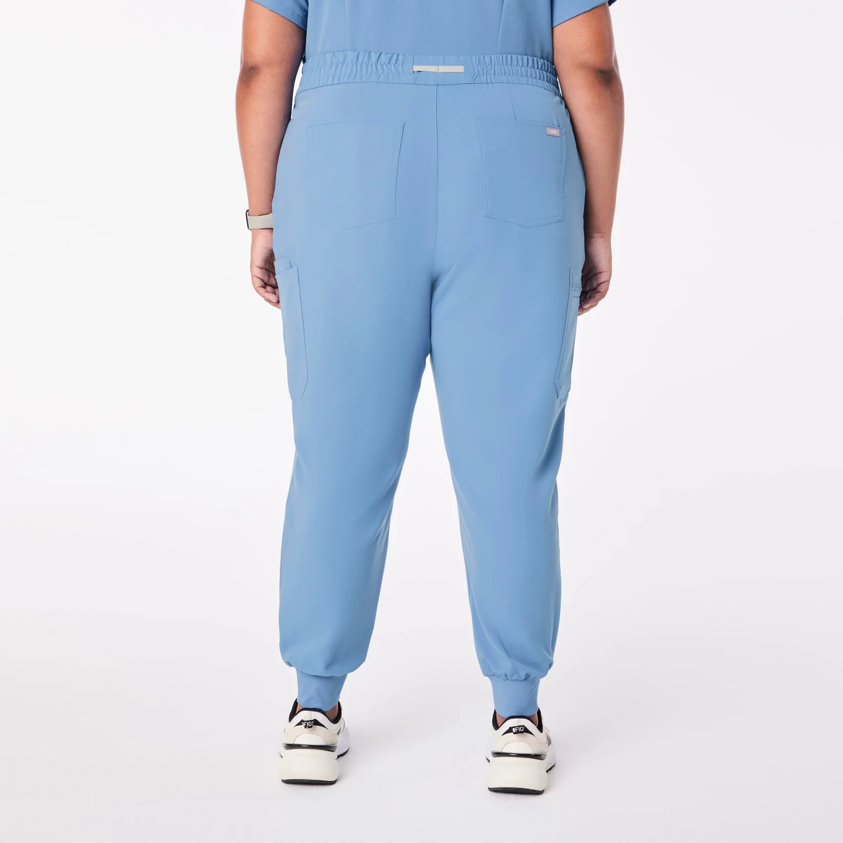 women's Ceil Blue High Waisted Uman Relaxed - Tall Jogger Scrub Pant (3XL-6XL) - Image 4