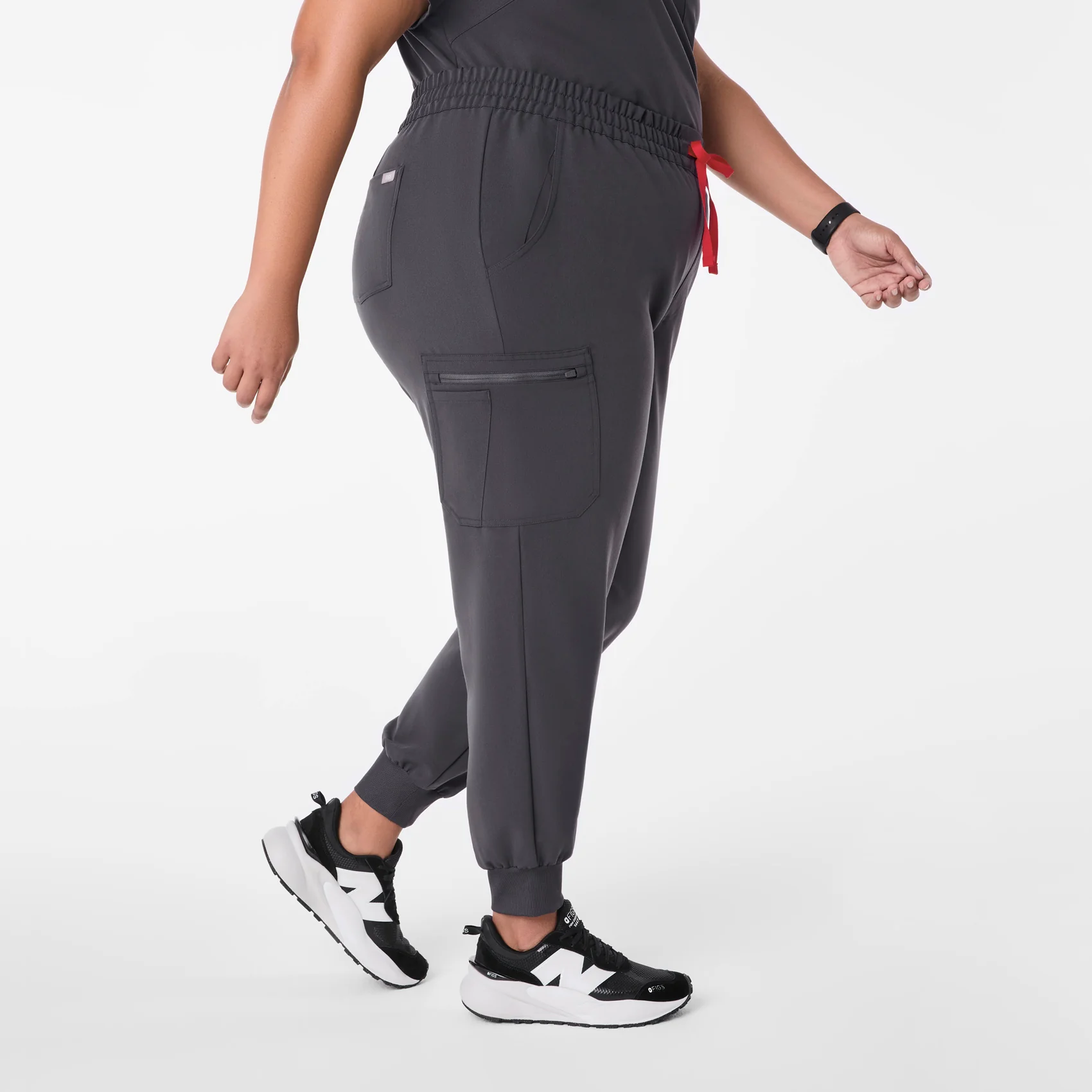 women's Charcoal High Waisted Uman Relaxed - Tall Jogger Scrub Pant (3XL-6XL) - Image 3