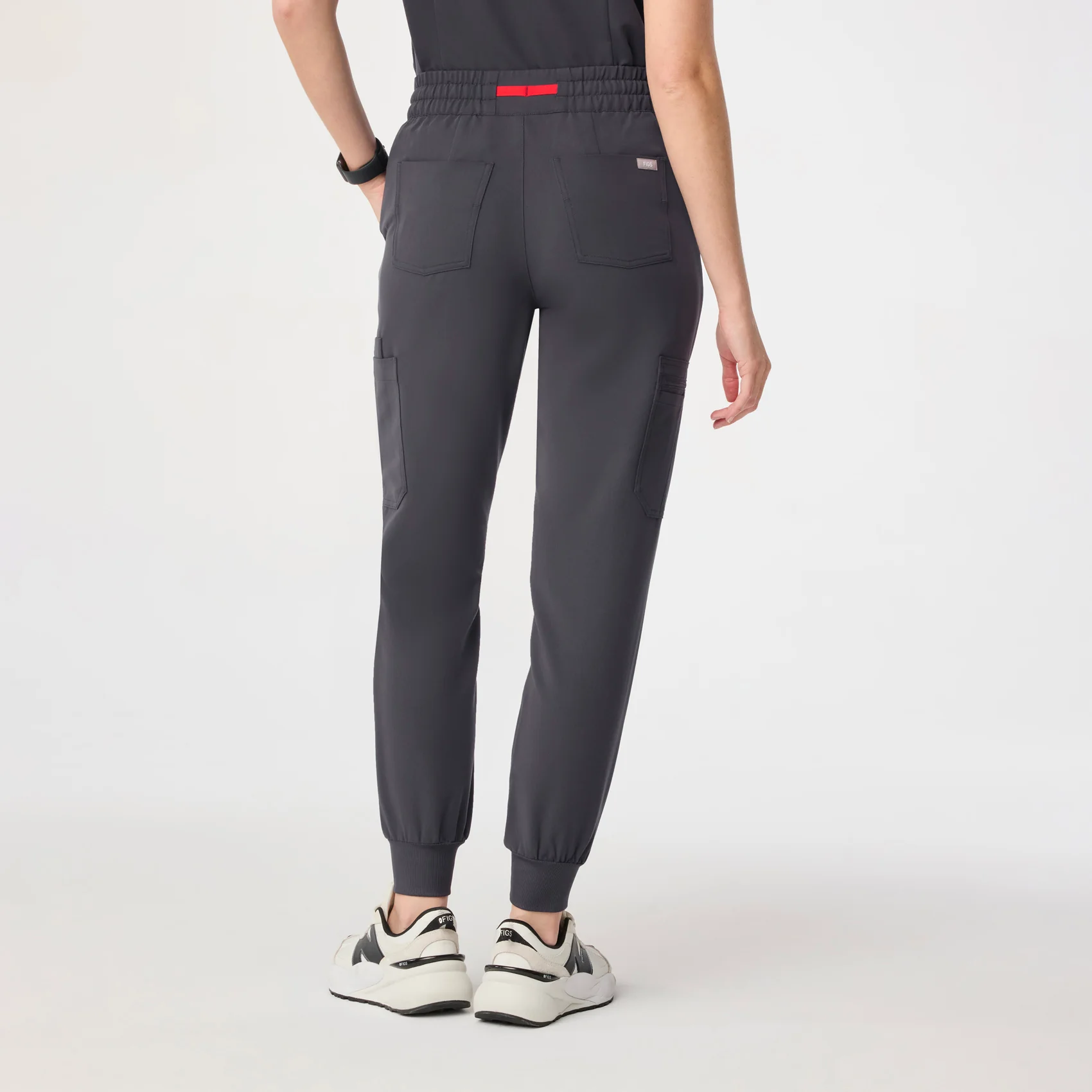 women's Charcoal High Waisted Uman Relaxed - Tall Jogger Scrub Pant - Image 4