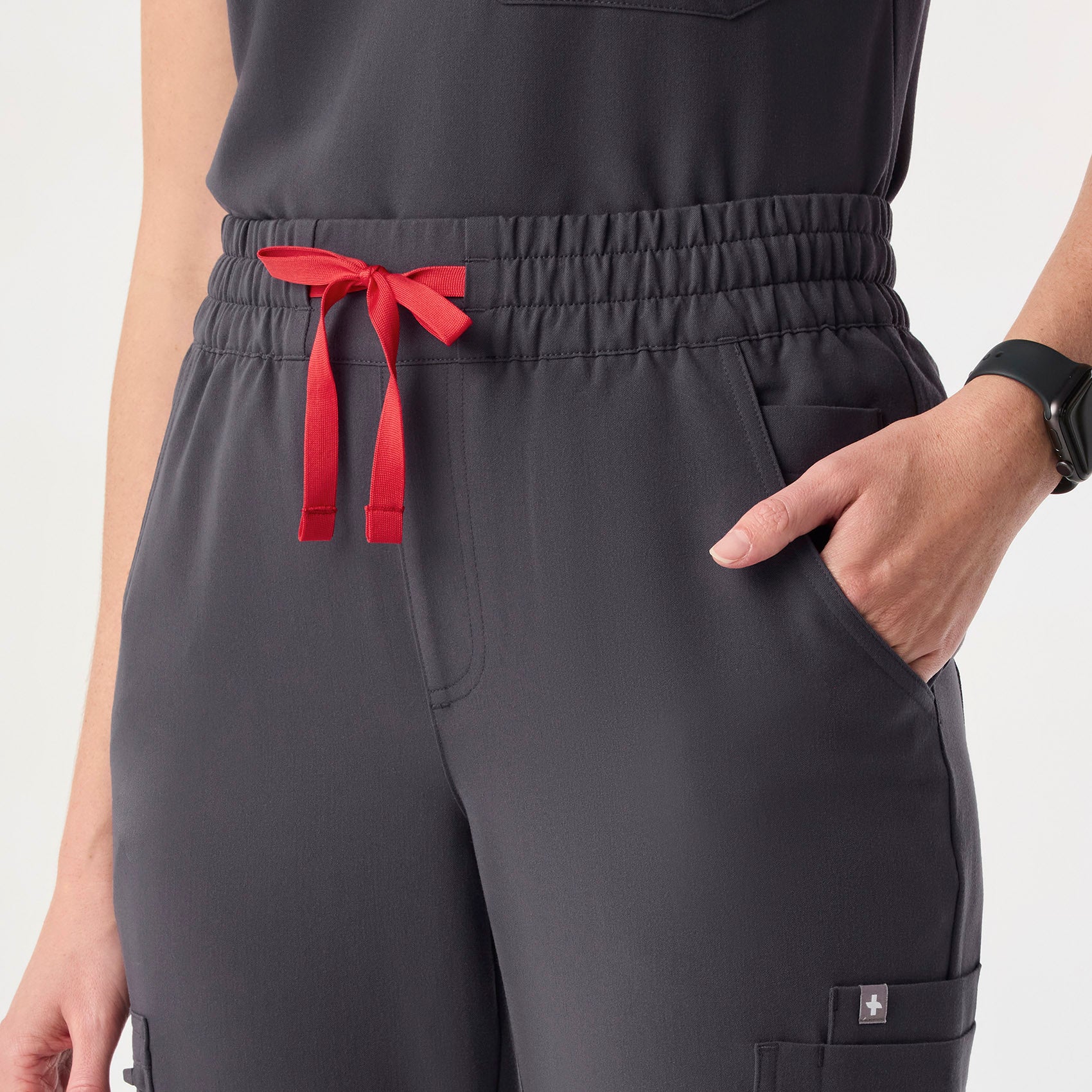 women's Charcoal High Waisted Uman Relaxed - Tall Jogger Scrub Pant - Image 6