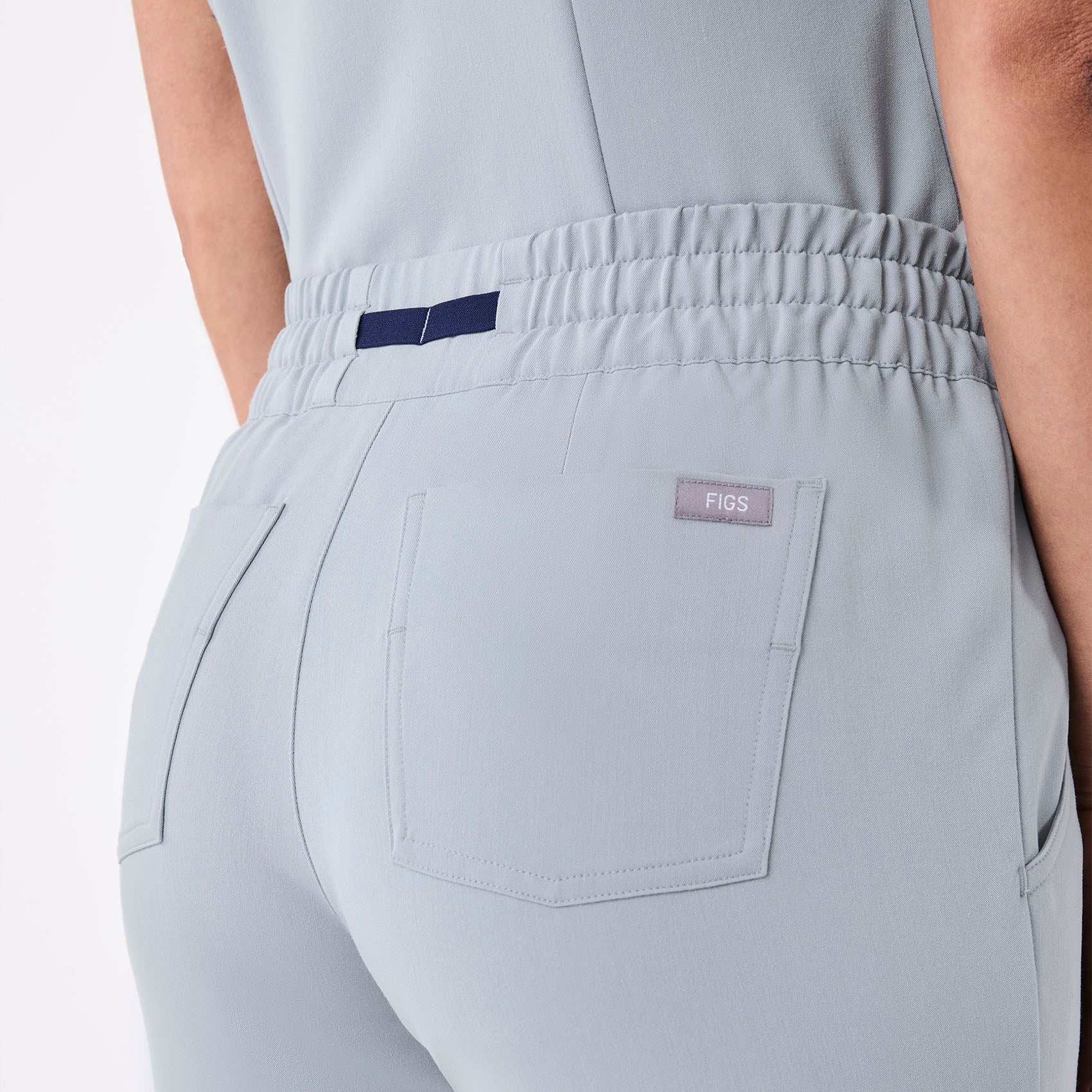women's Dusty Blue High Waisted Uman Relaxed - Tall Jogger Scrub Pant - Image 5
