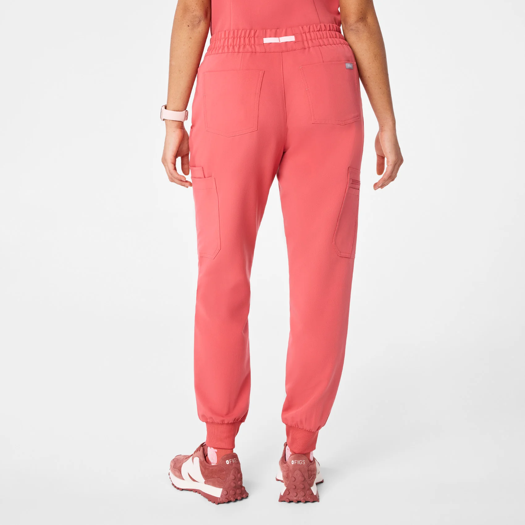 women's Pulmonary Pink High Waisted Uman Relaxed - Tall Jogger Scrub Pant - Image 3