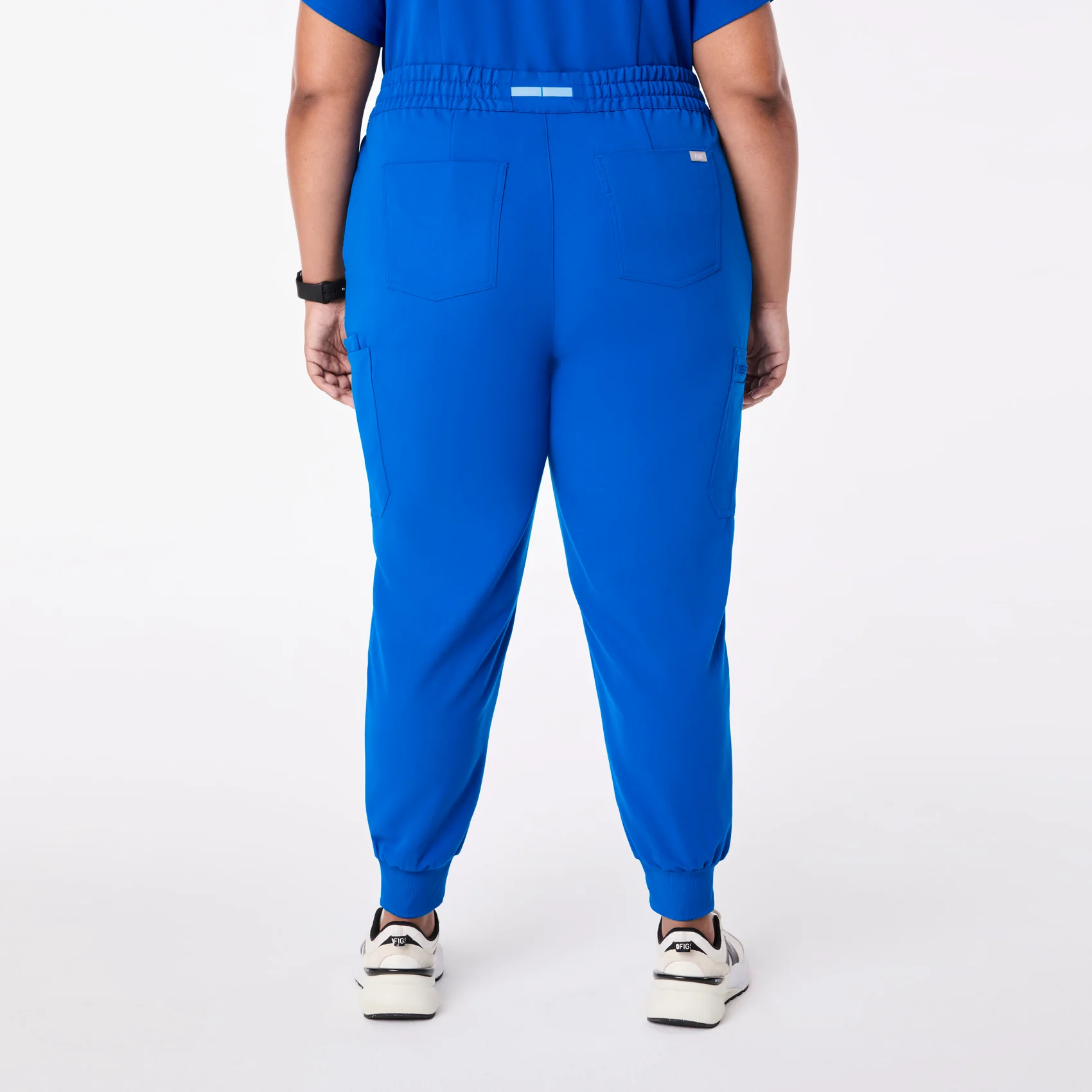 women's Royal Blue High Waisted Uman Relaxed - Petite Jogger Scrub Pant (3XL-6XL) - Image 4