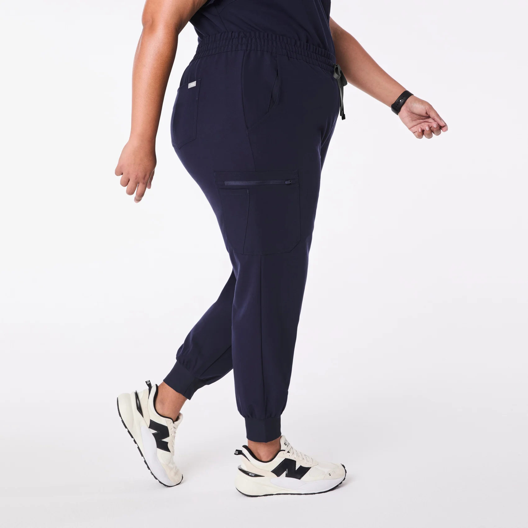 women's Navy High Waisted Uman Relaxed - Tall Jogger Scrub Pant (3XL-6XL) - Image 3