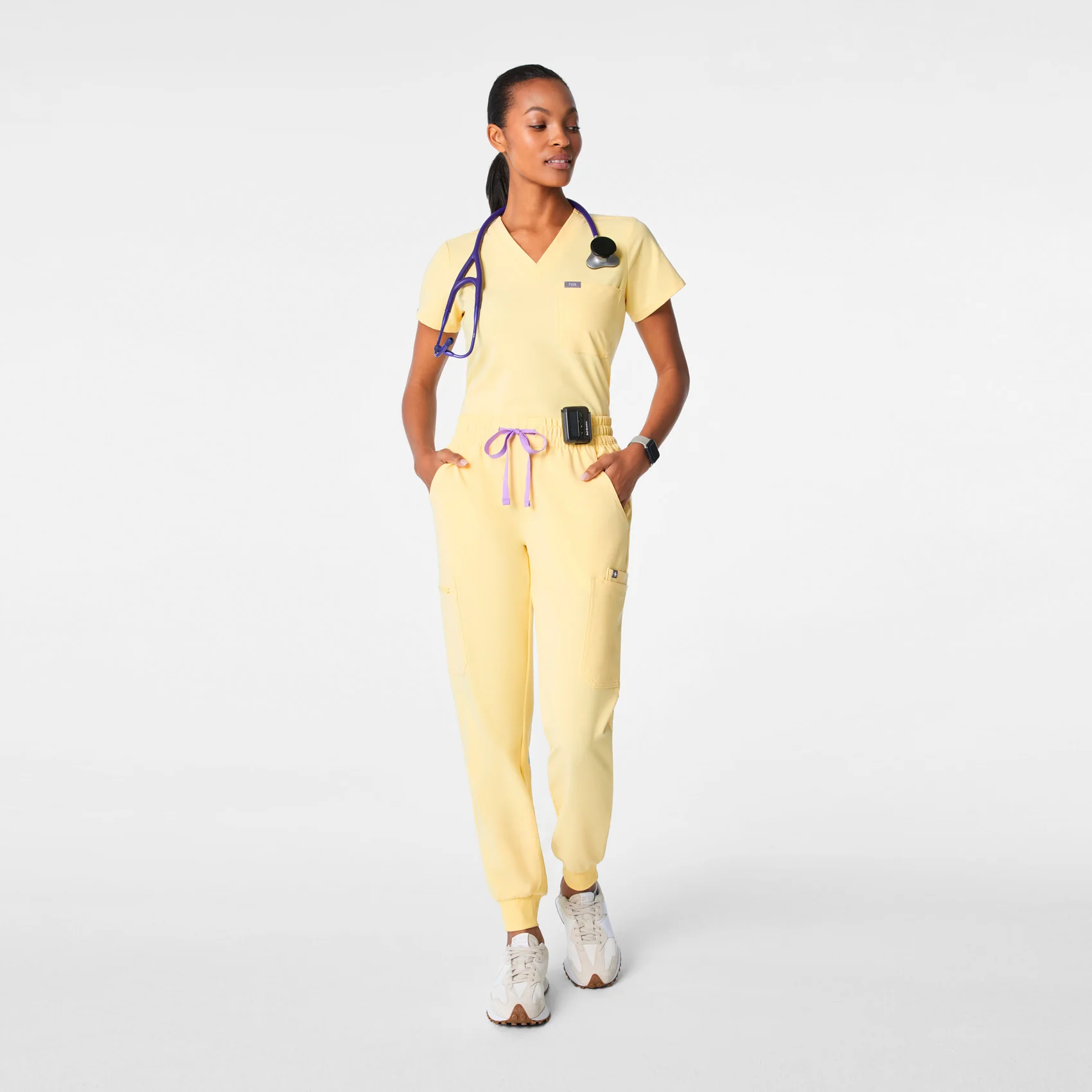 women's Butter Yellow Uman Relaxed - Tall Jogger Scrub Pant - Image 2