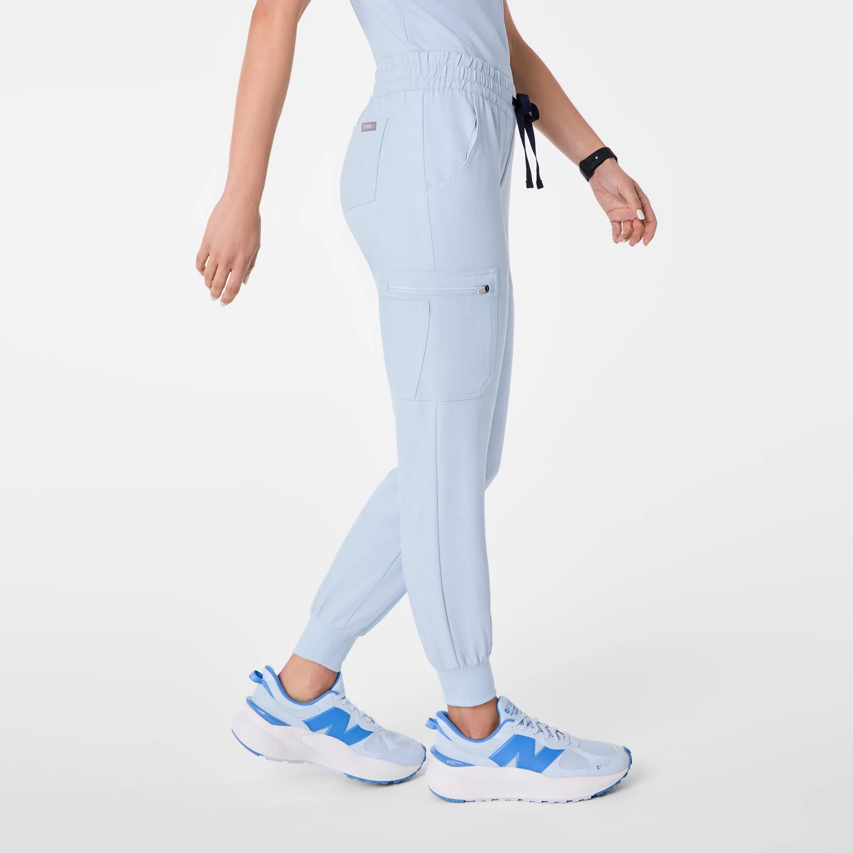 women's Chambray Uman Relaxed - Petite Jogger Scrub Pant - Image 3