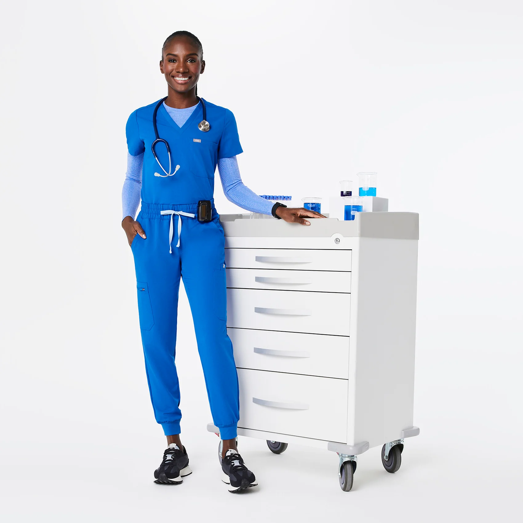 women's Royal Blue Uman Relaxed - Jogger Scrub Pants - Image 2