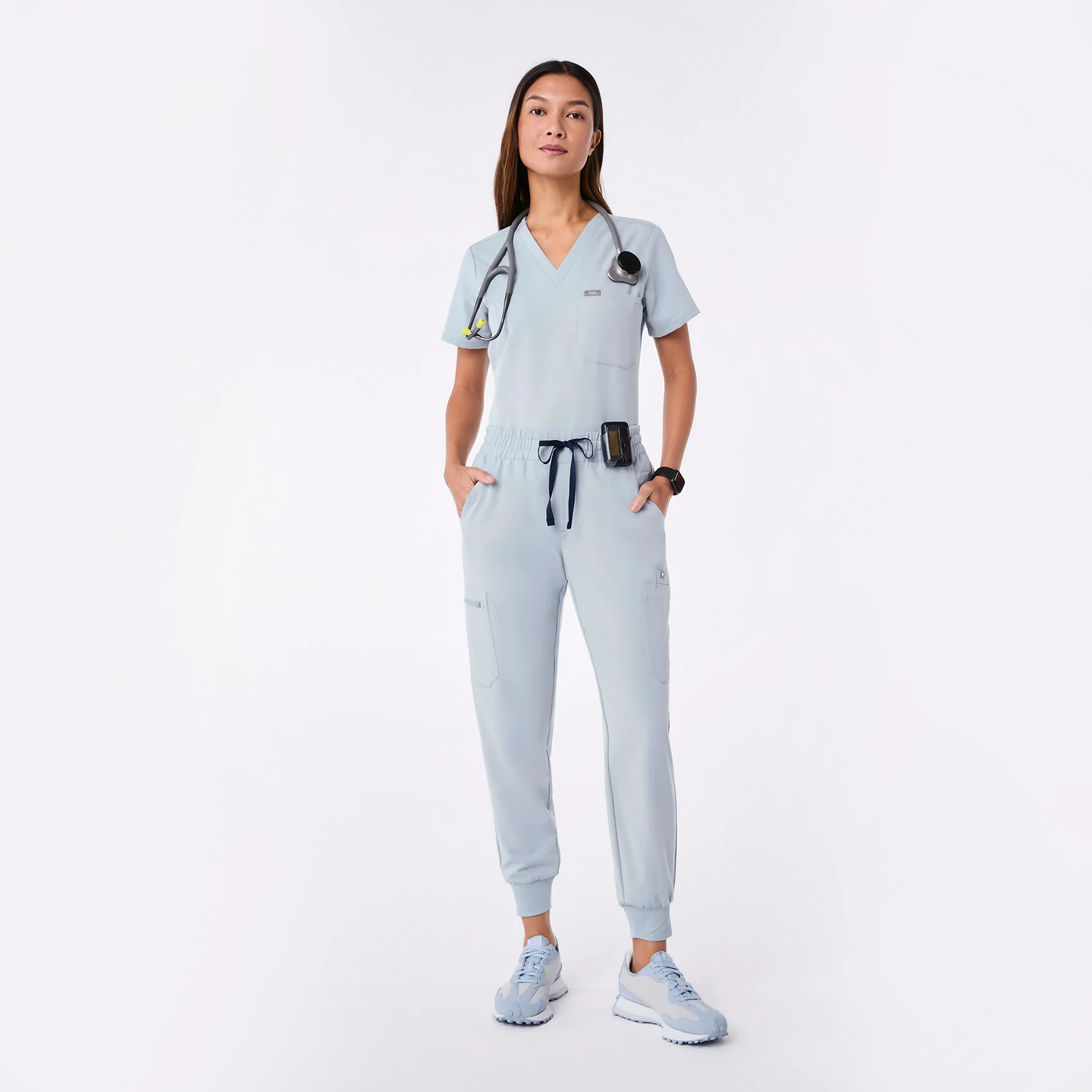 women's Dusty Blue Uman Relaxed - Tall Jogger Scrub Pant - Image 2