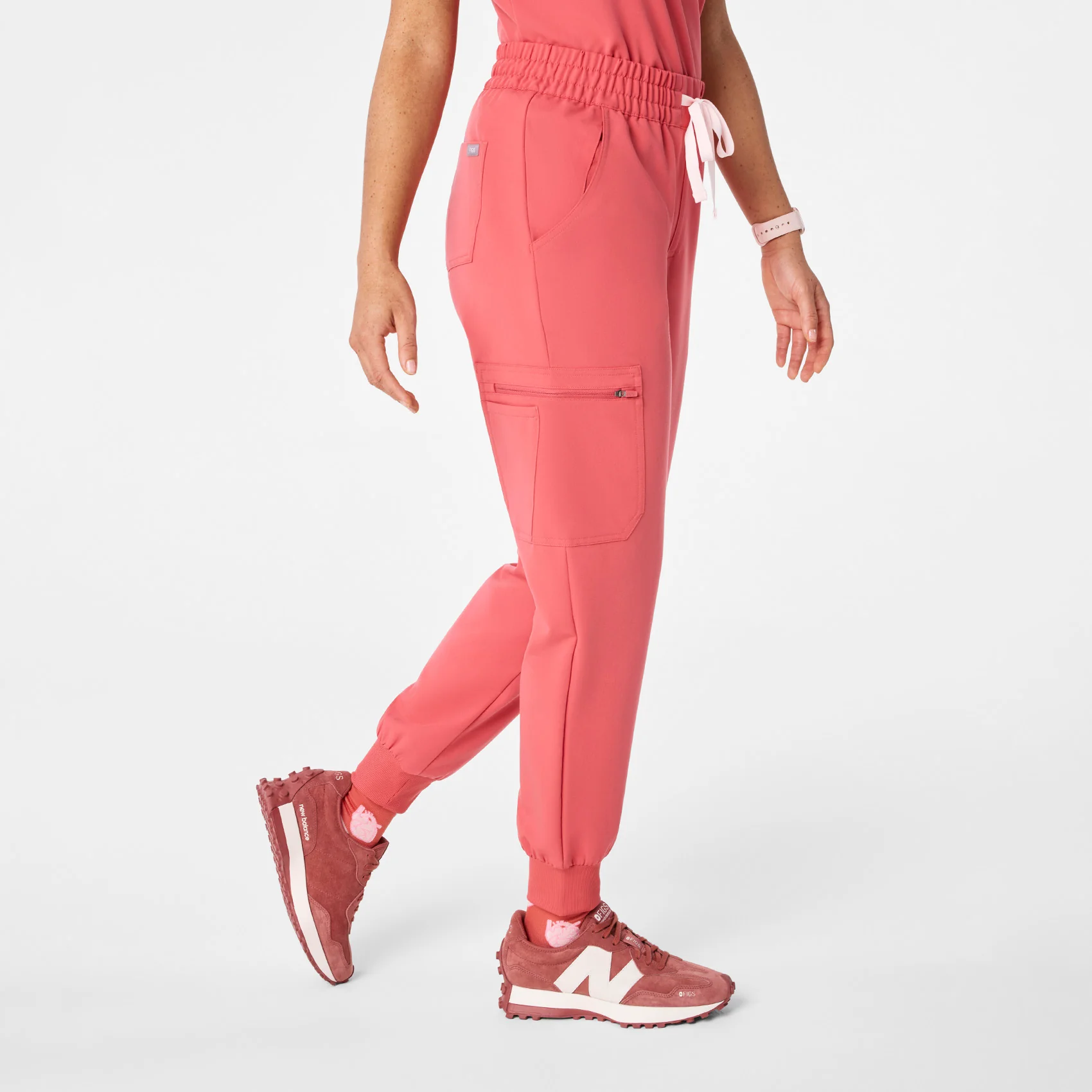 women's Pulmonary Pink Uman Relaxed - Tall Jogger Scrub Pant - Image 3
