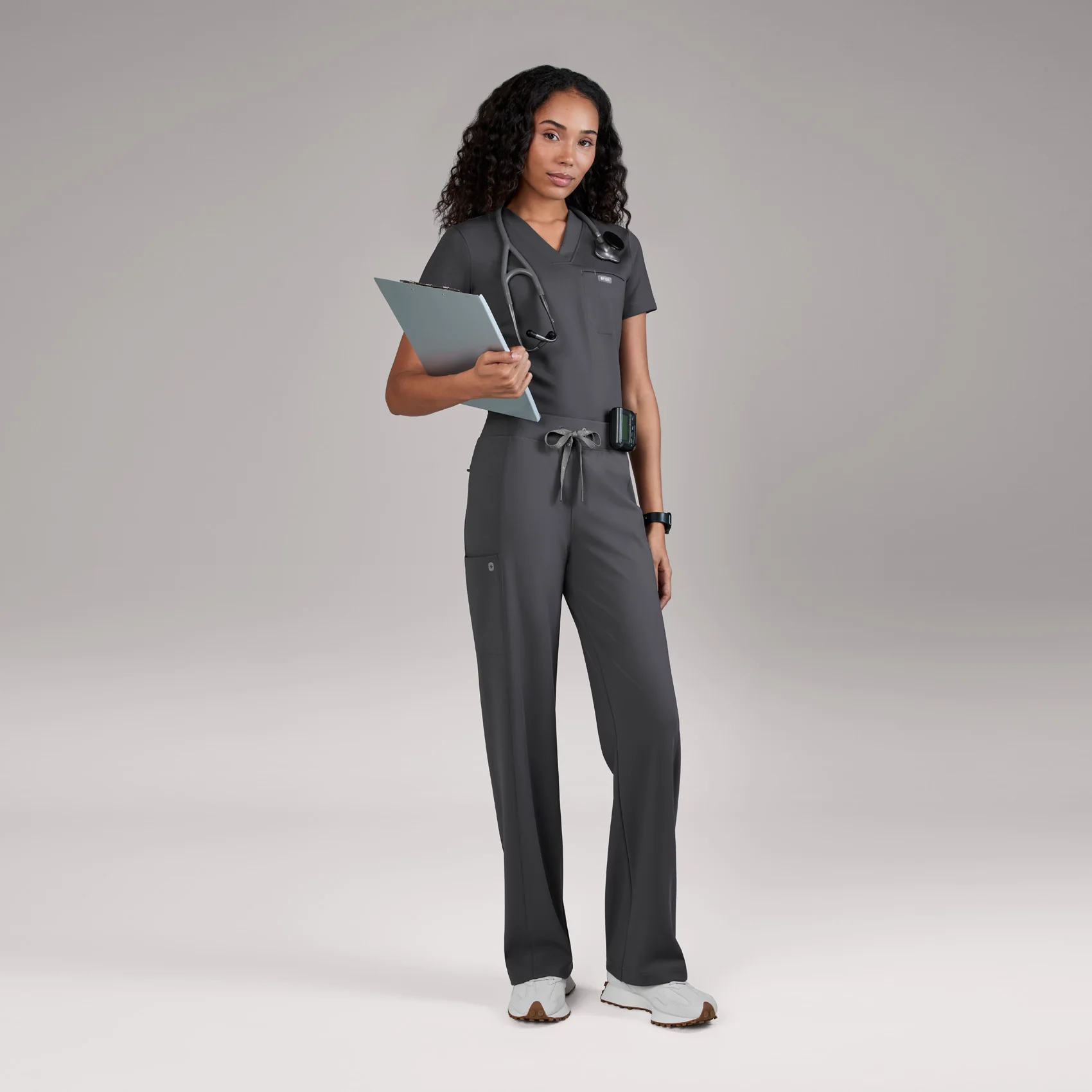 women's Charcoal Valle FORMx Straight Leg - Scrub Pant - Image 2