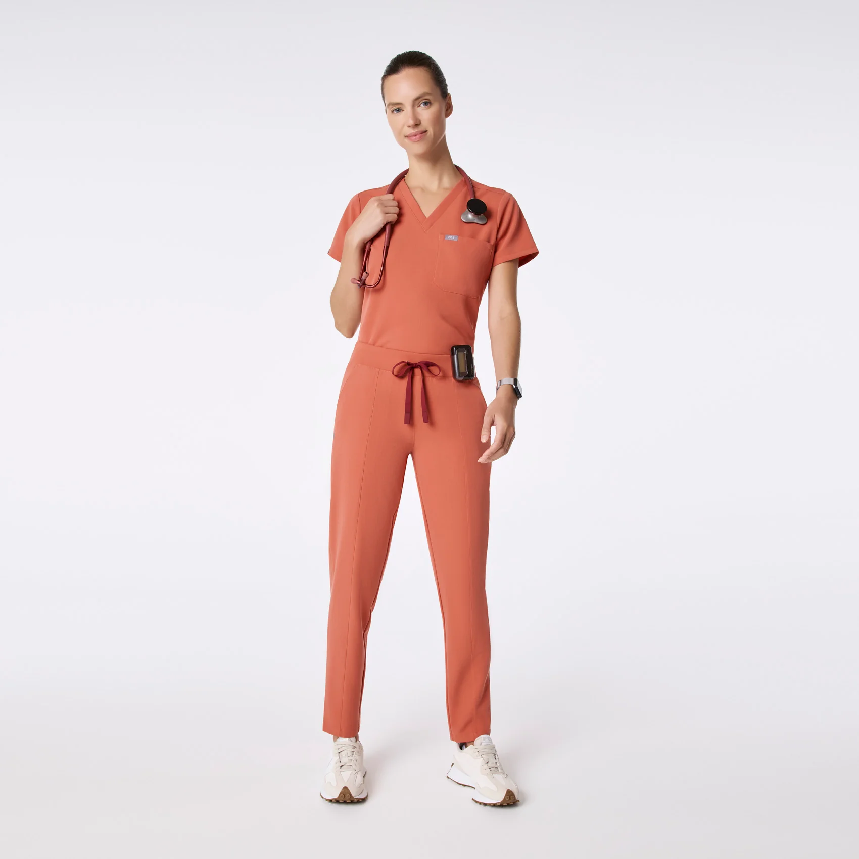 women's Spiced Cider Victoria Slim Tapered - Petite Scrub Pant - Image 2