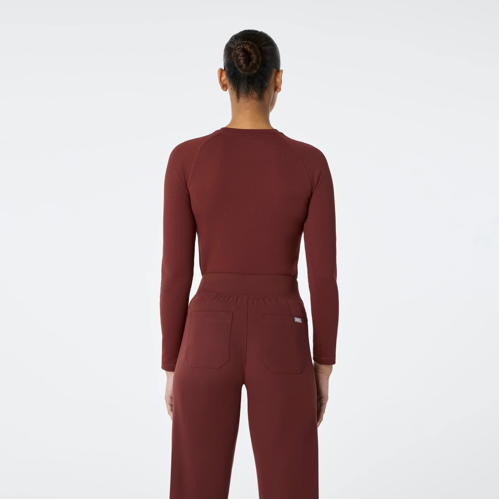 women's Walnut Waffle - Longsleeve Underscrub - Image 4