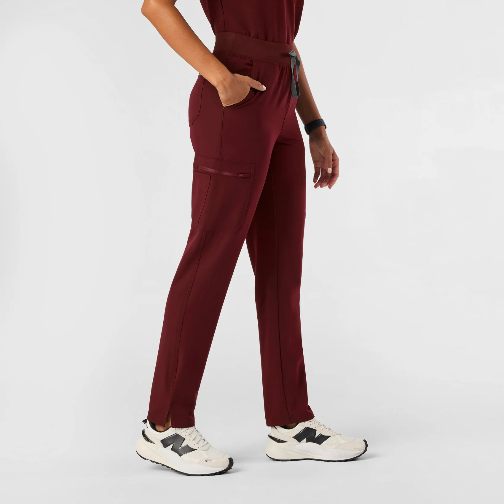 women's Burgundy Yola™ High Waisted 2.0 - Skinny Scrub Pants - Image 3