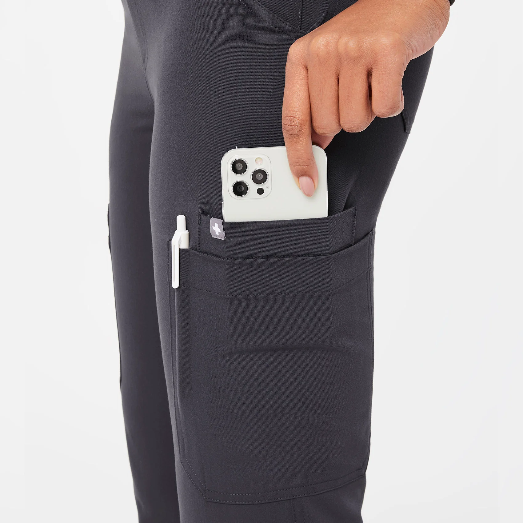 women's Charcoal Yola™ High Waisted - Tall Skinny Scrub Pants - Image 7