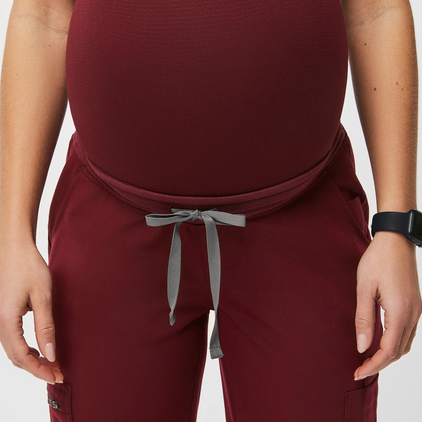 women's Burgundy Yola™ Maternity - Tall Skinny Scrub Pants - Image 5