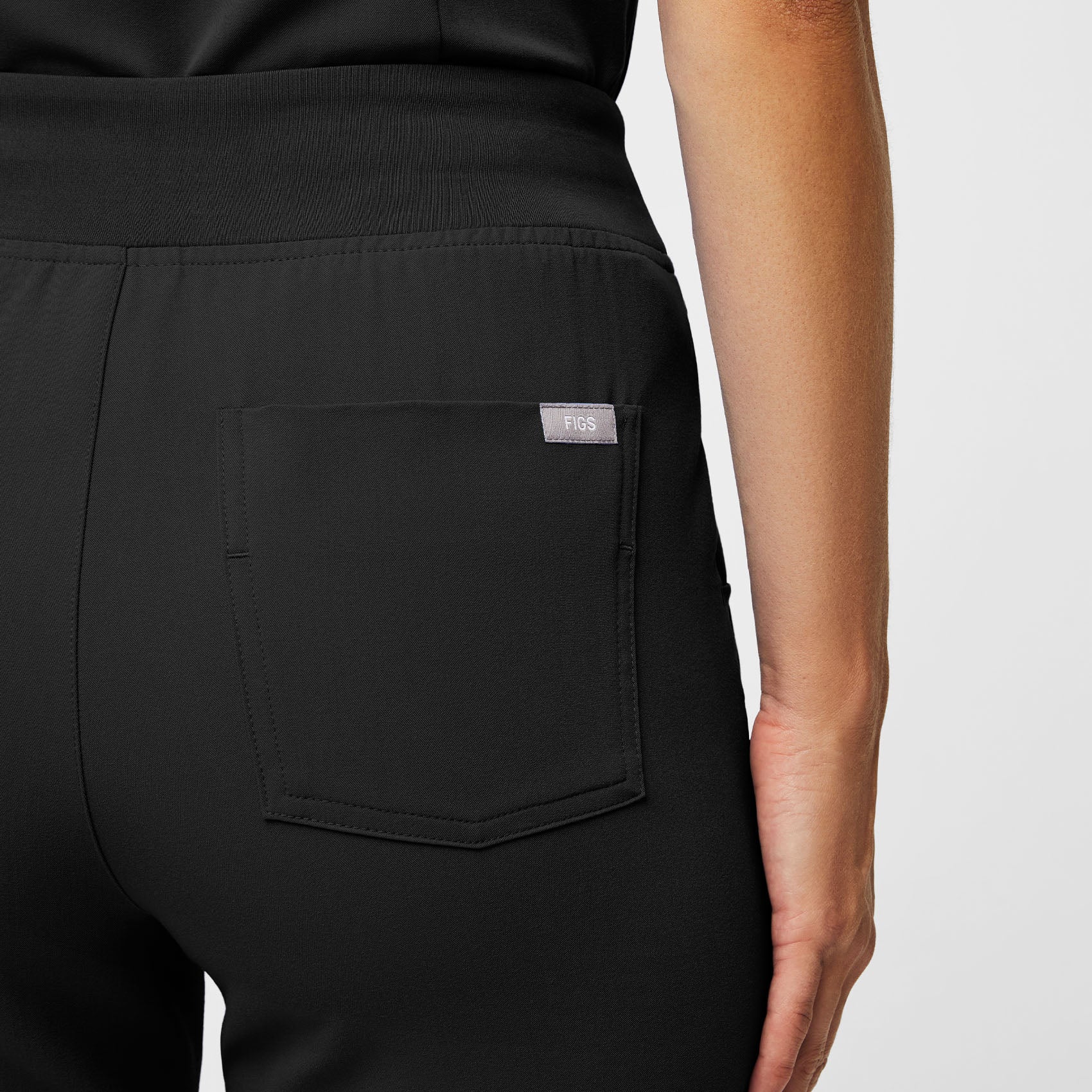 women's Black Zamora™ High Waisted - Petite Jogger Scrub Pants - Image 3