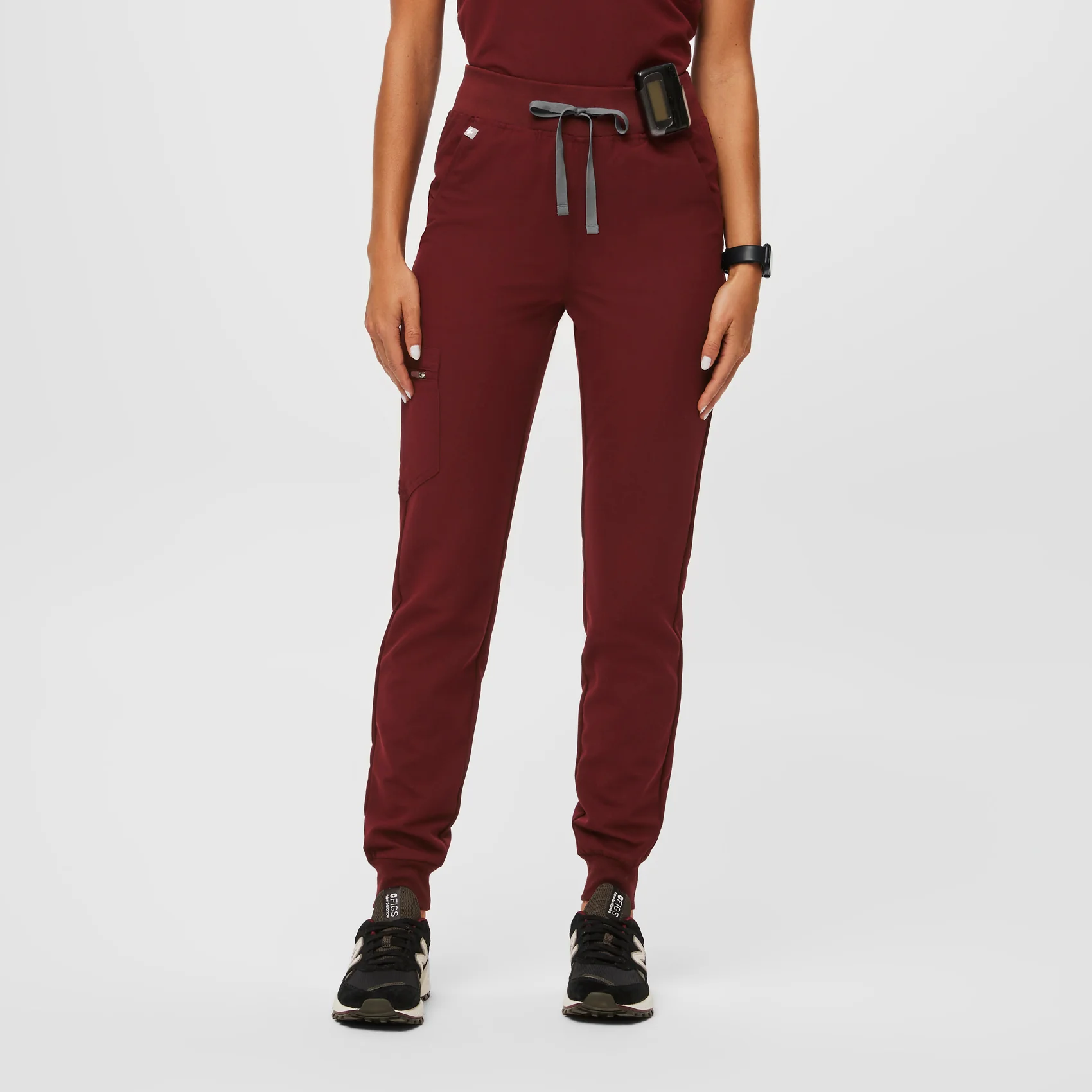 women's Burgundy Zamora™ High Waisted - Petite Jogger Scrub Pants