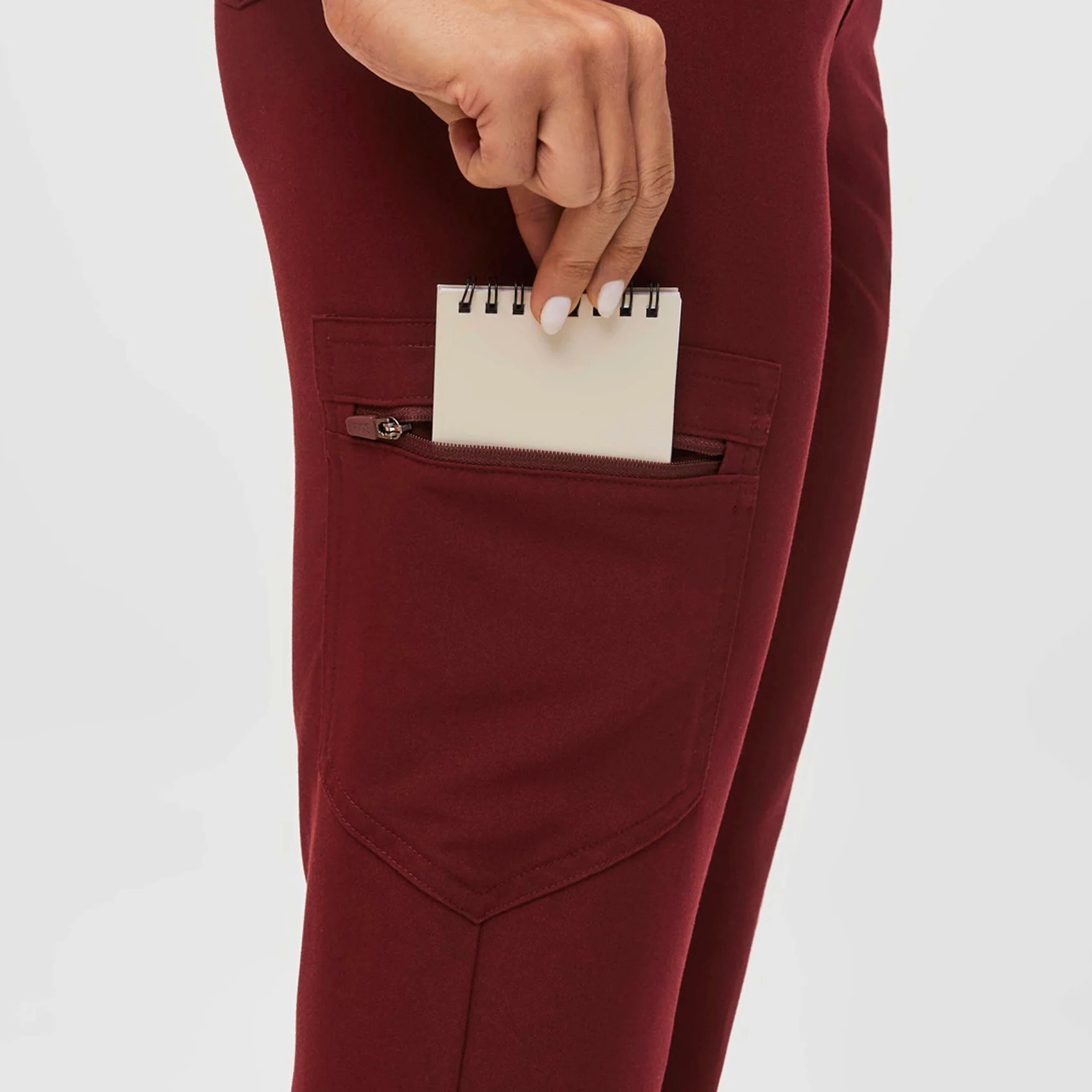 women's Burgundy Zamora™ High Waisted - Petite Jogger Scrub Pants - Image 6