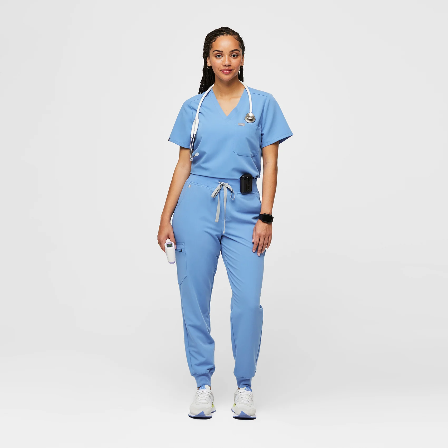 women's Ceil Blue Zamora™ High Waisted - Tall Jogger Scrub Pants - Image 2