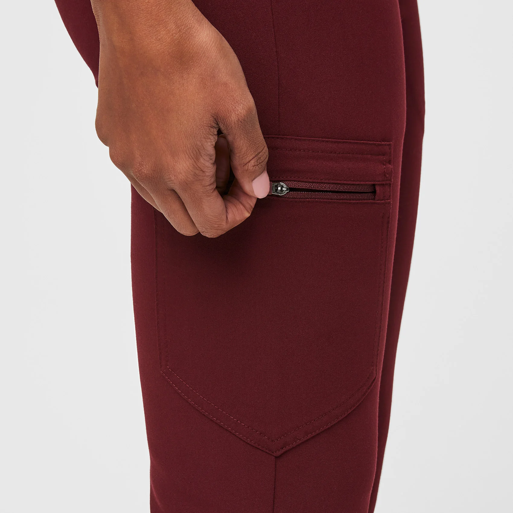 Women's Burgundy Zamora™ - Petite Jogger Scrub Pants - Image 3