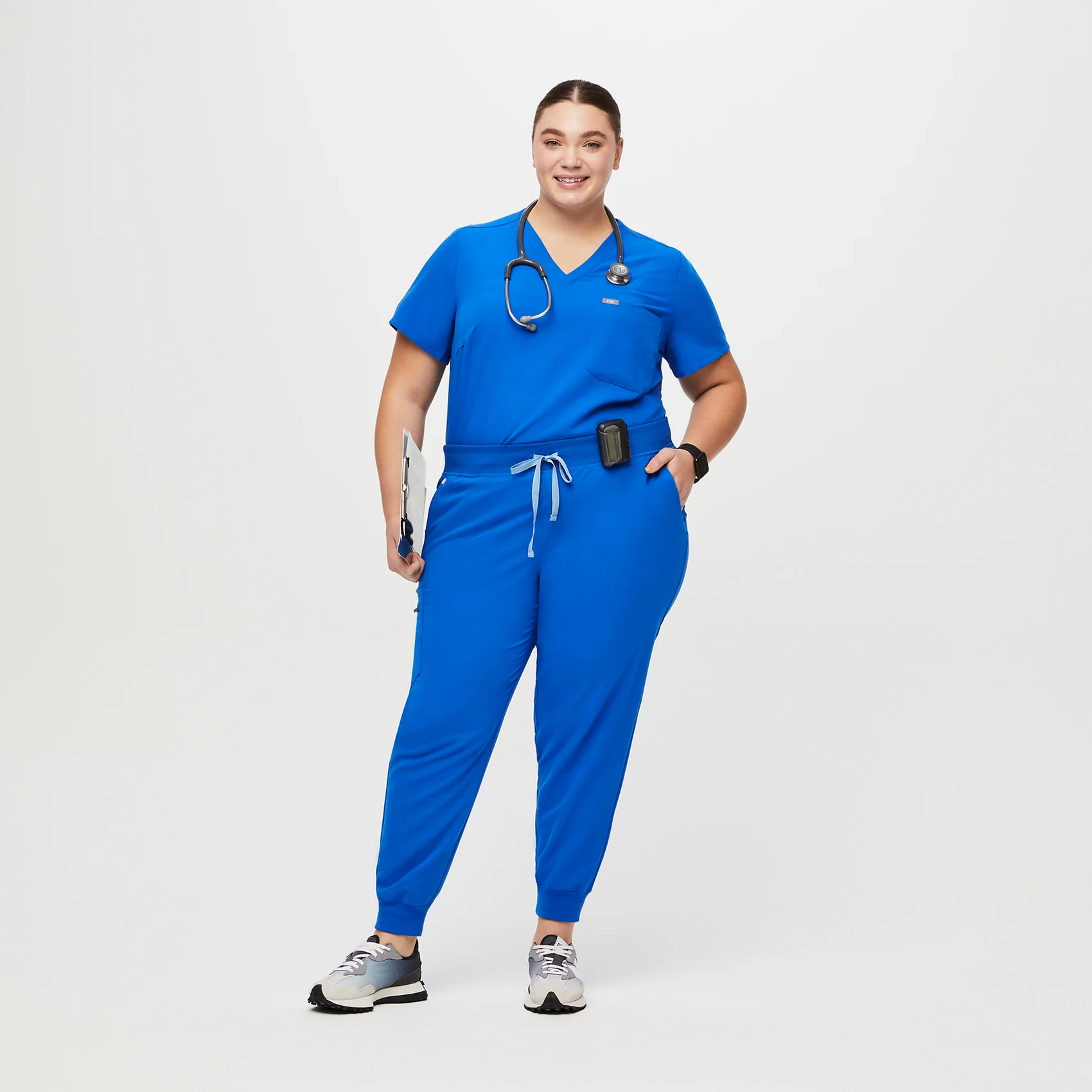 women's Royal Blue Zamora™- Petite Jogger Scrub Pants (3XL - 6XL) - Image 2